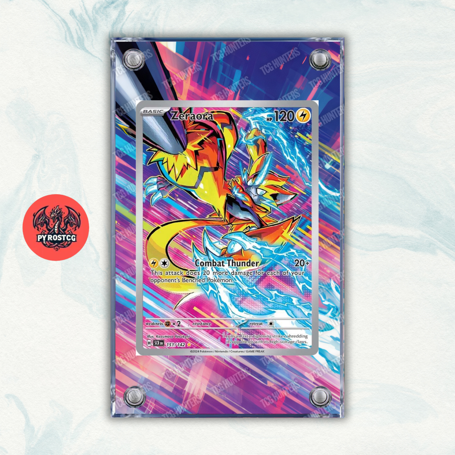 Pokémon Teca Magnetica Acrilico Extended Art - Zeraora SCR 151 | Display Case0