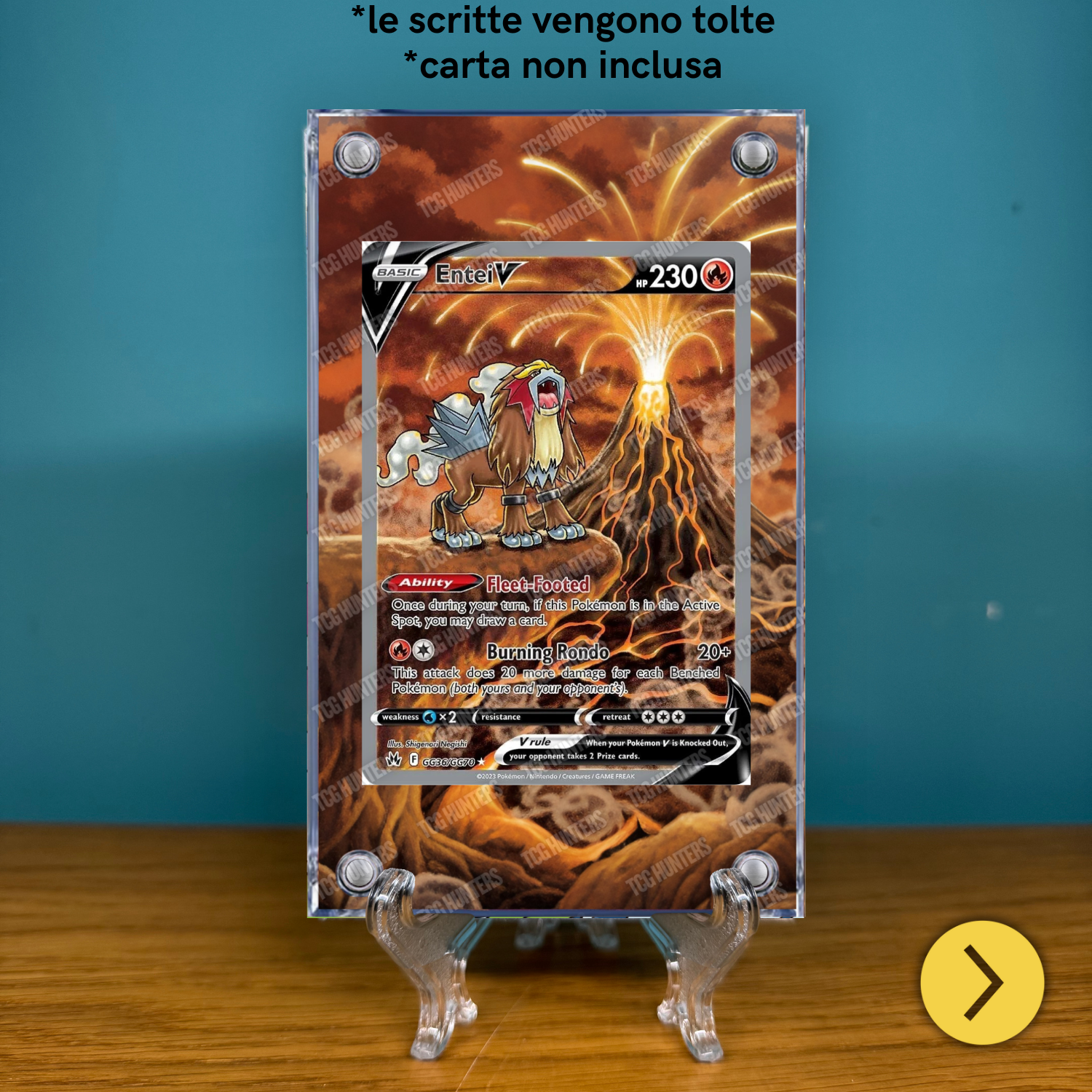 Pokémon Teca Magnetica Acrilico Extended Art - Entei V CRZ GG36 | Display Case1