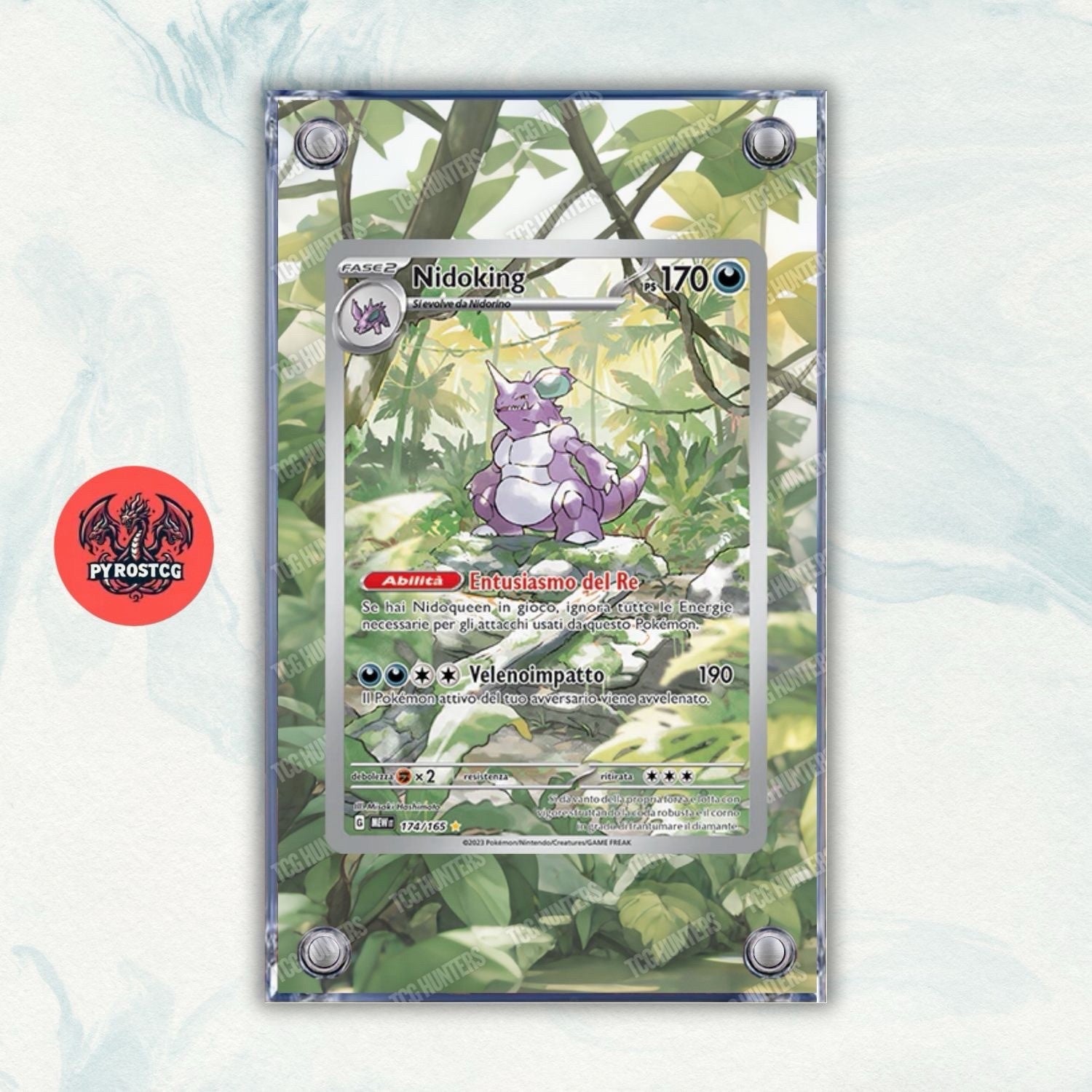 Pokémon Teca Magnetica Acrilico Extended Art - Nidoking MEW 174 | Display Case0