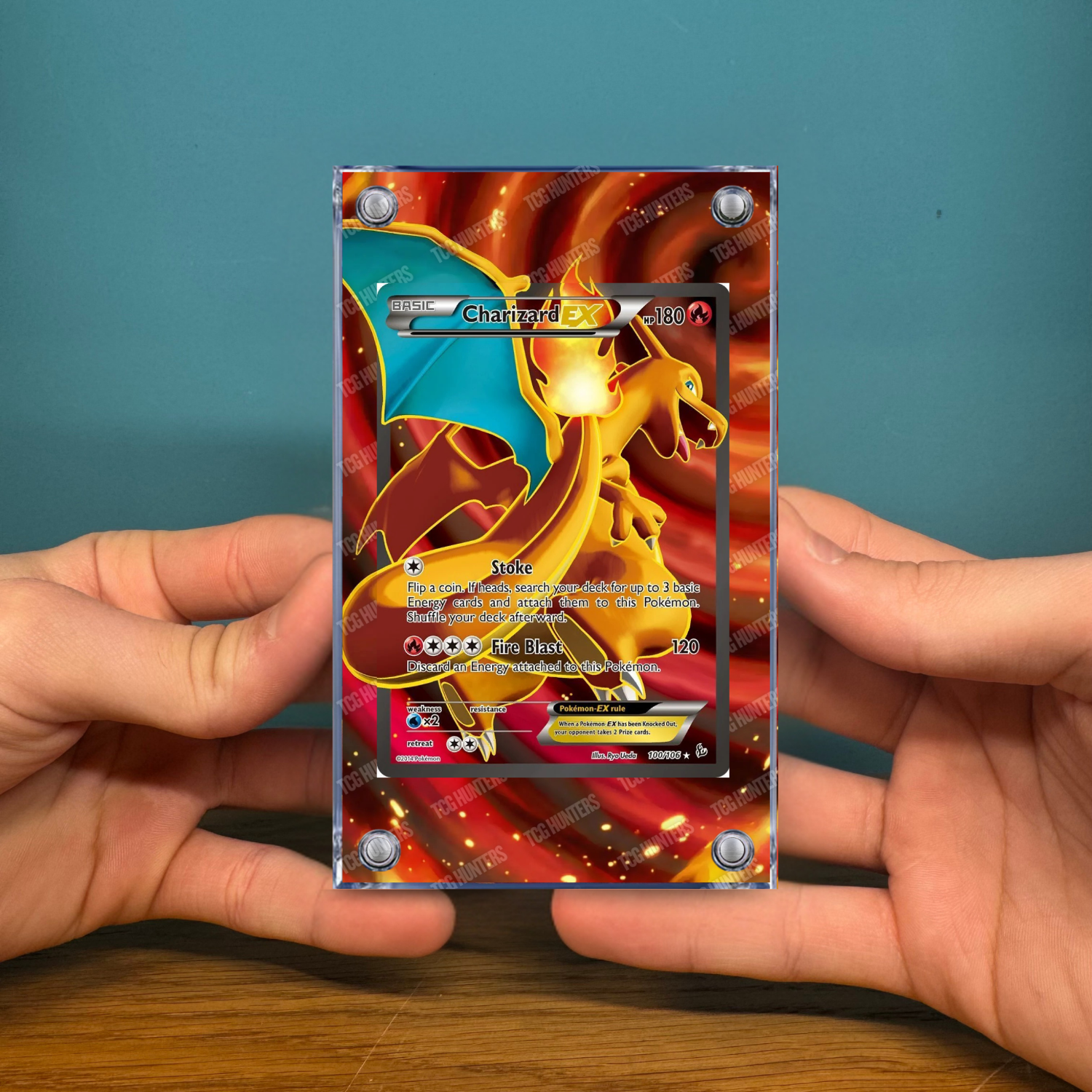 Pokémon Teca Magnetica Acrilico Extended Art - Charizard FLF 100 | Display Case2