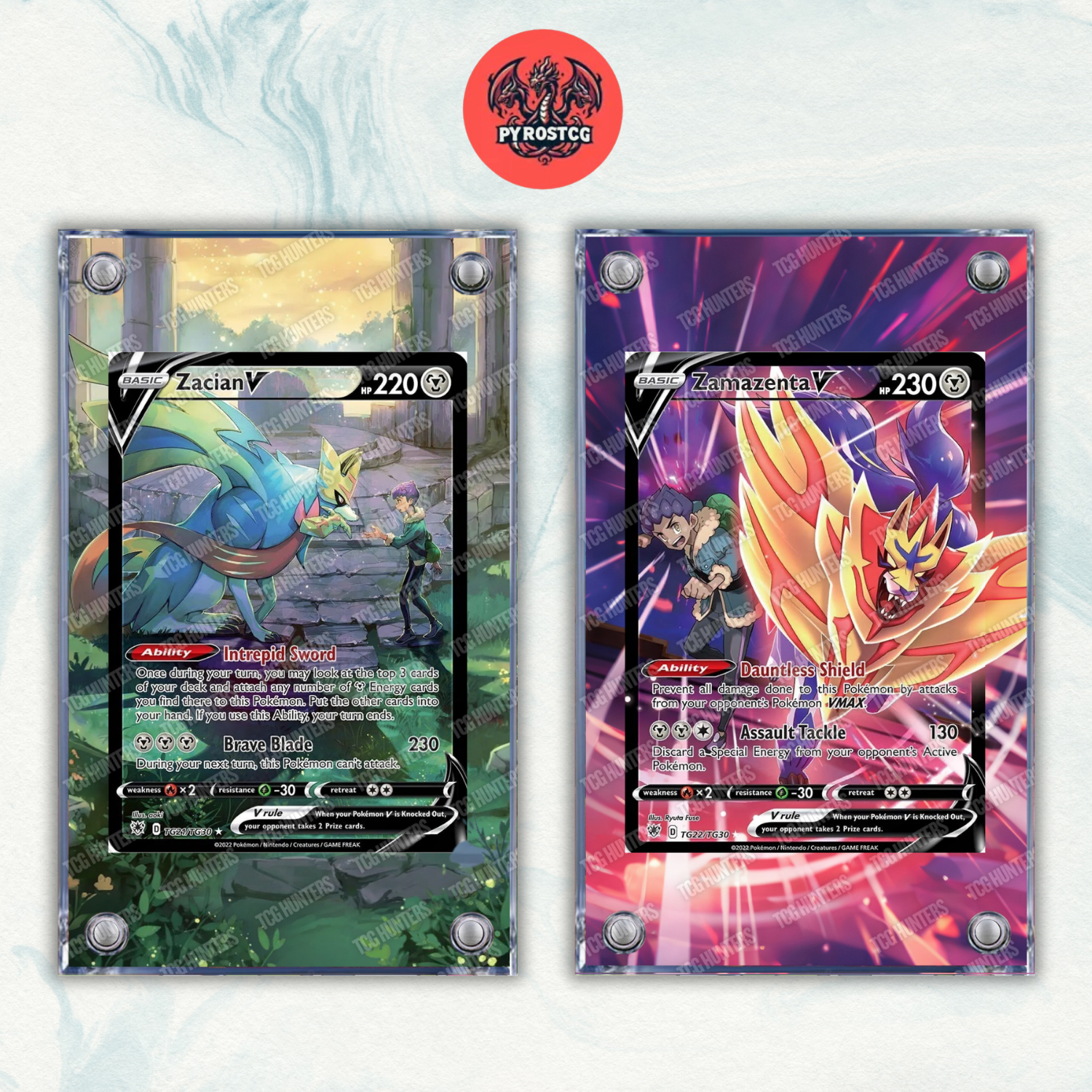 Pokémon x2 Teca Magnetica Extended Art- Zacian e Zamazenta ASR TG | Display Case0