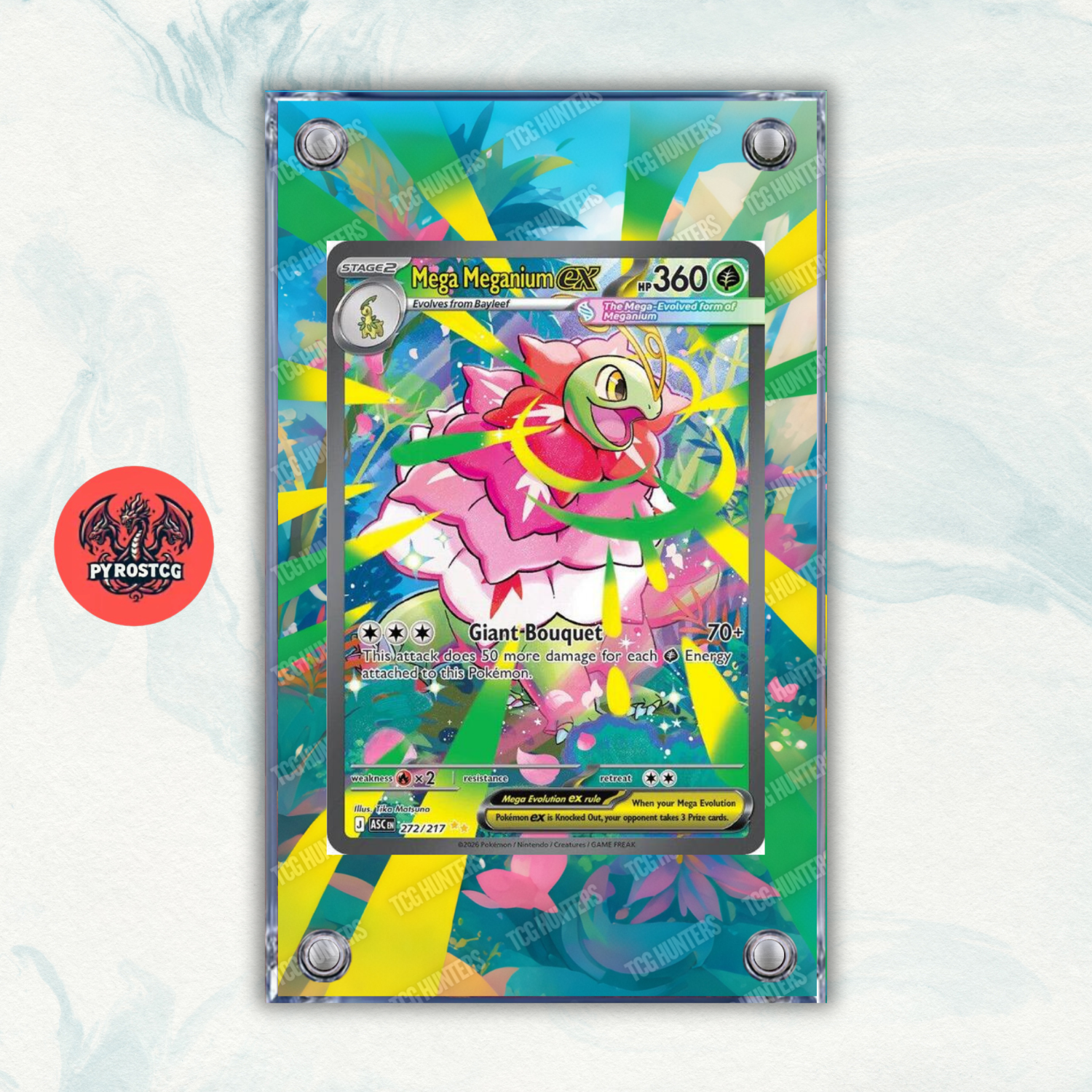 Pokémon Teca Magnetica Acrilico Extended Art - Meganium ASC 272 | Display Case0