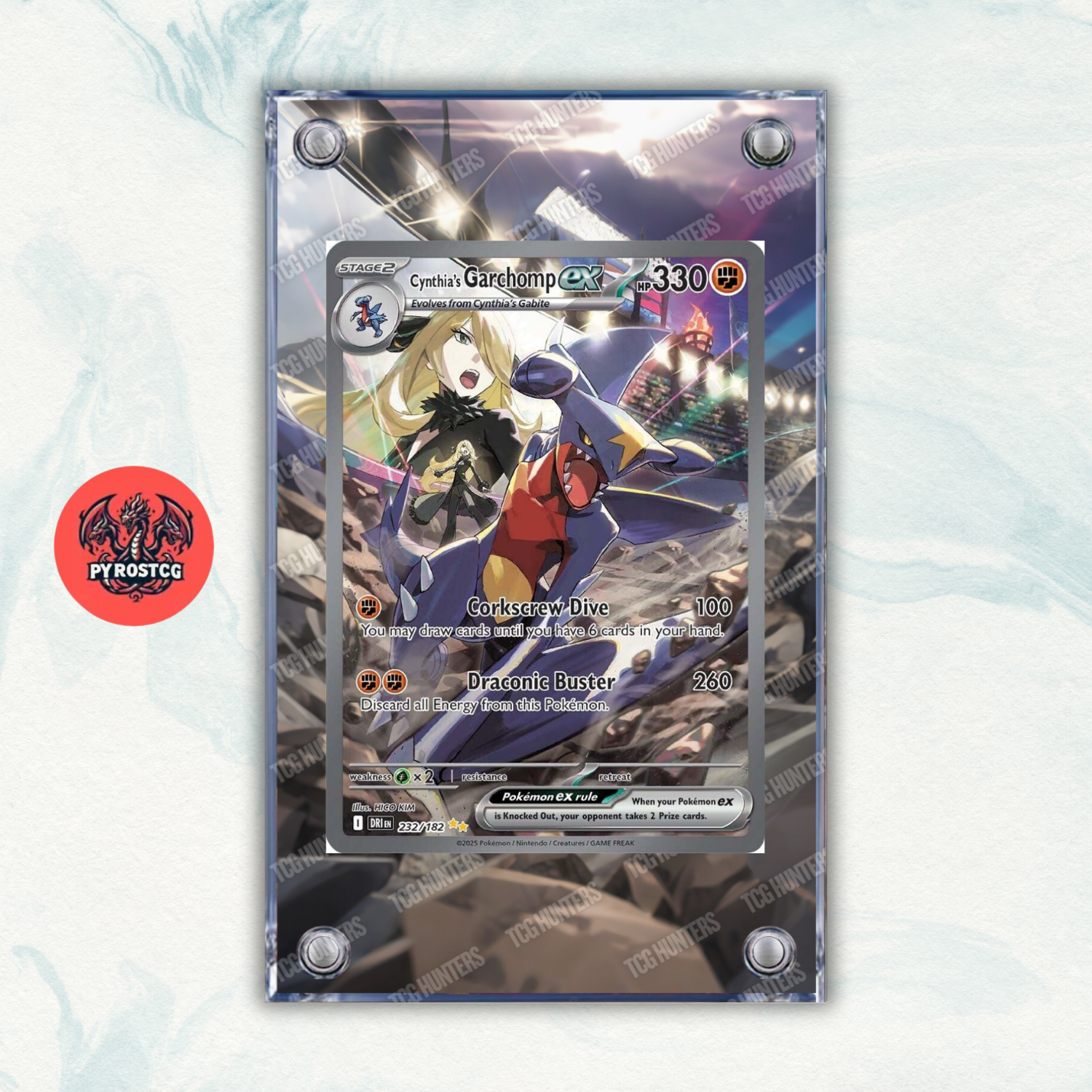 Pokémon Teca Magnetica Acrilico Extended Art - Garchomp DRI 232 | Display Case0