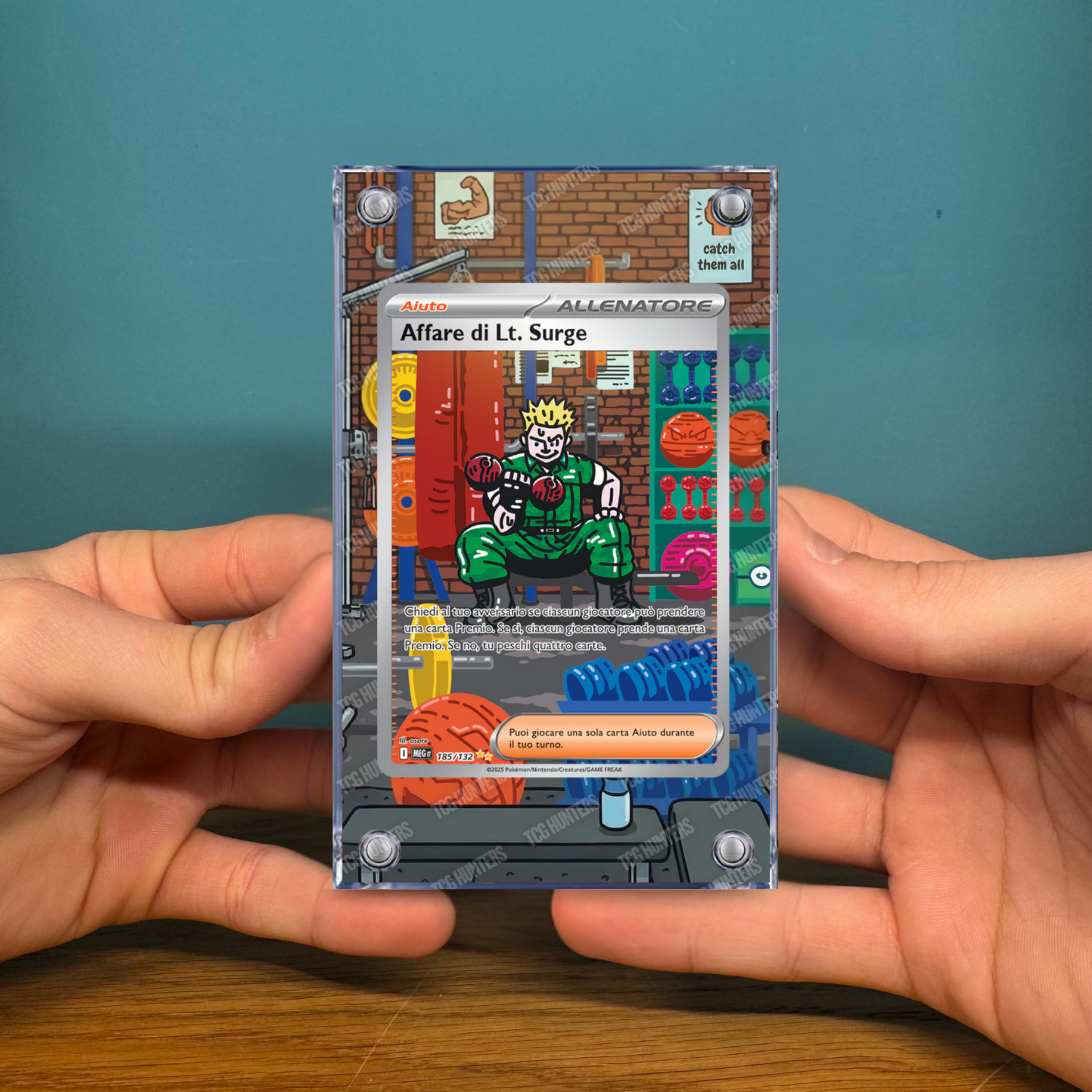 Pokémon Teca Magnetica Acrilico Extended Art - Lt. Surge MEG 185 | Display Case2