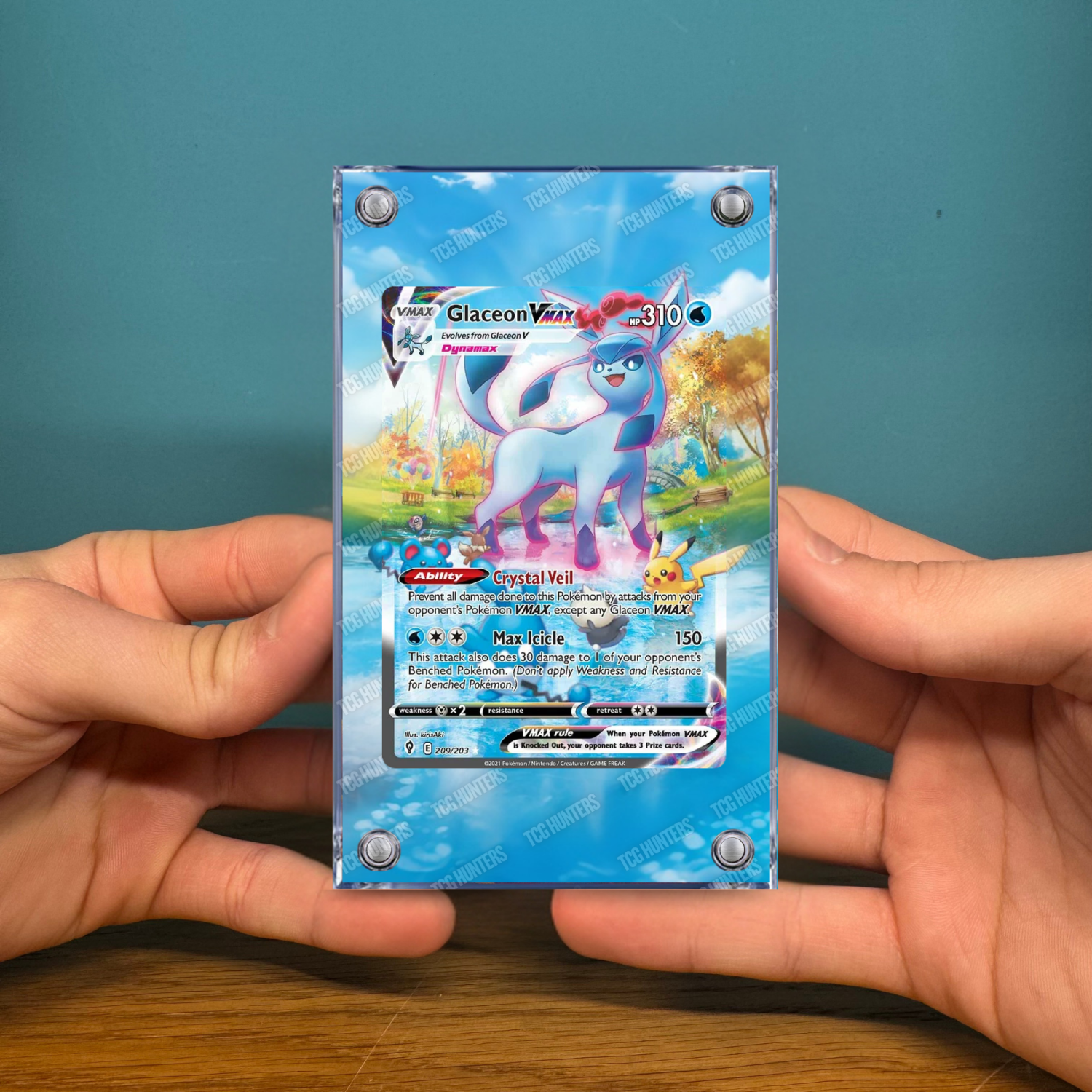 Pokémon Teca Magnetica Acrilico Extended Art - Glaceon EVS 209| Display Case2