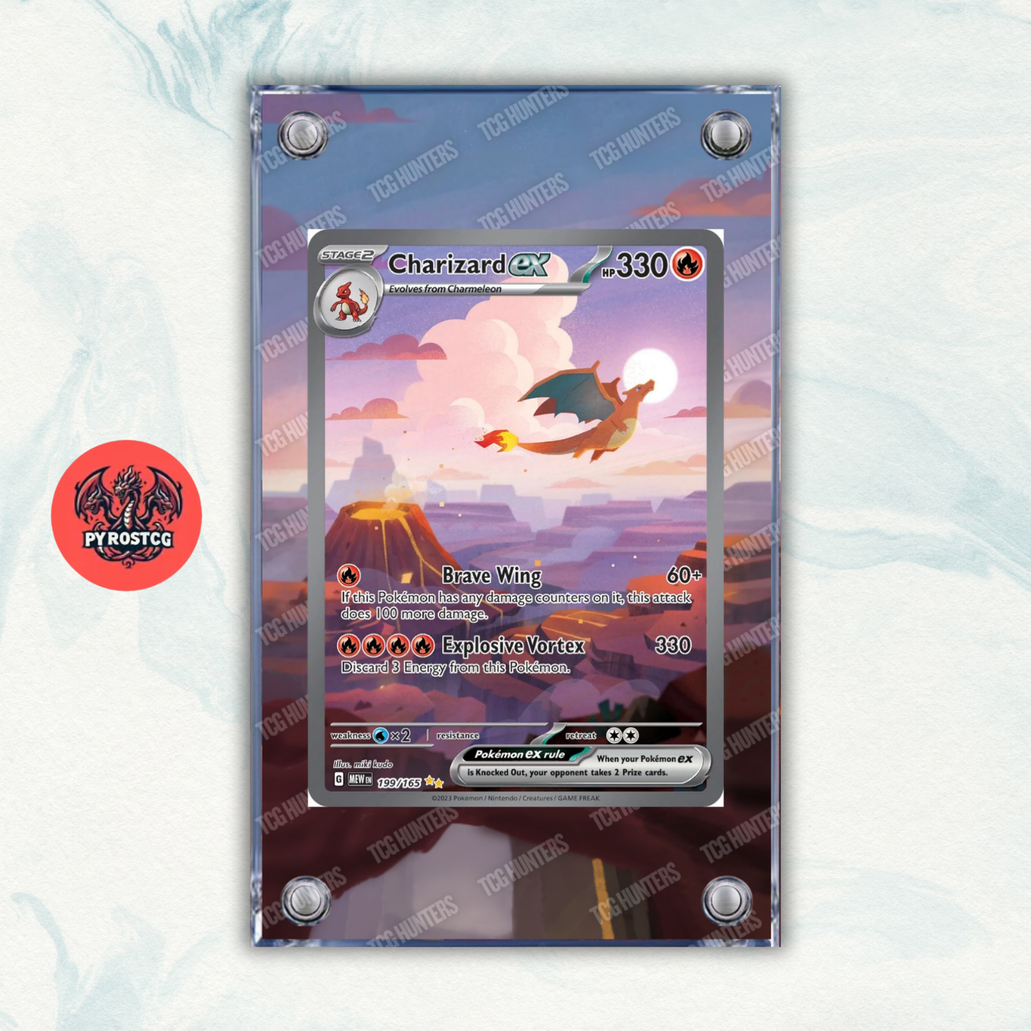 Pokémon x3 Teca Magnetica Extended Art Charander Charmeleon Charizard 151 MEW 3