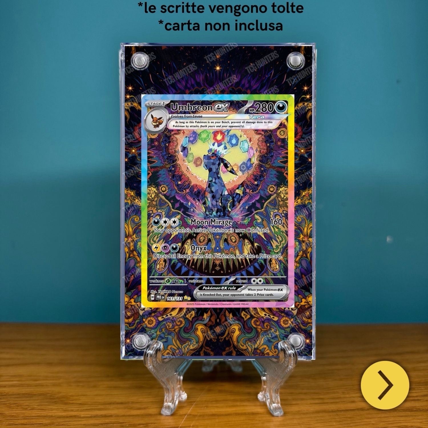 Pokémon Teca Magnetica Acrilico Extended Art - Umbreon PRE 161 | Display Case1
