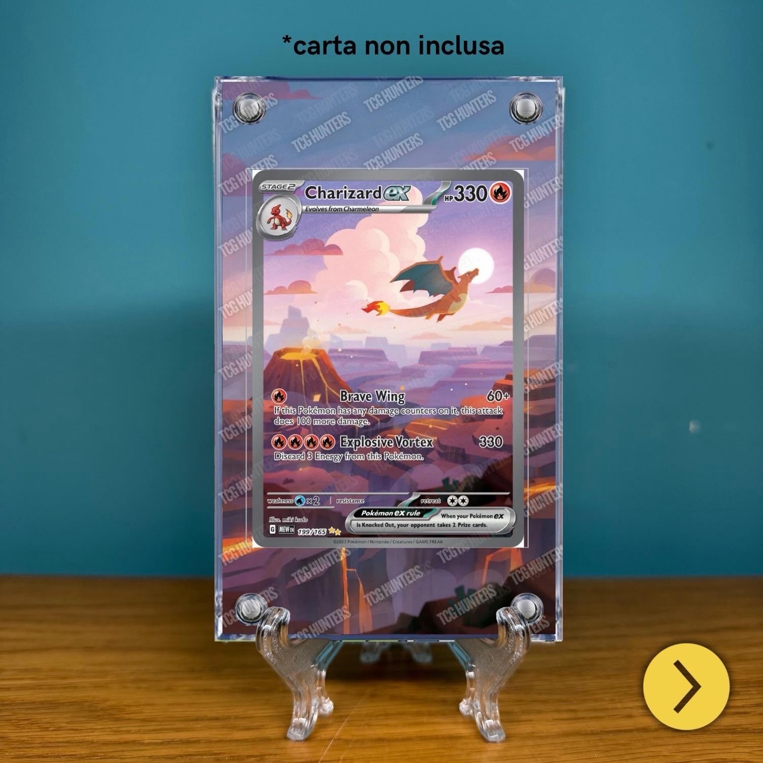 Pokémon Teca Magnetica Acrilico Extended Art Charizard MEW 199 | Display Case1