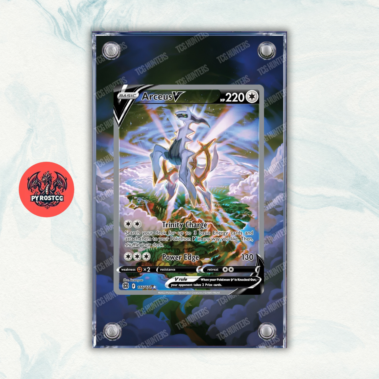 Pokémon Teca Magnetica Acrilico Extended Art - Arceus V BRS 166 | Display Case0