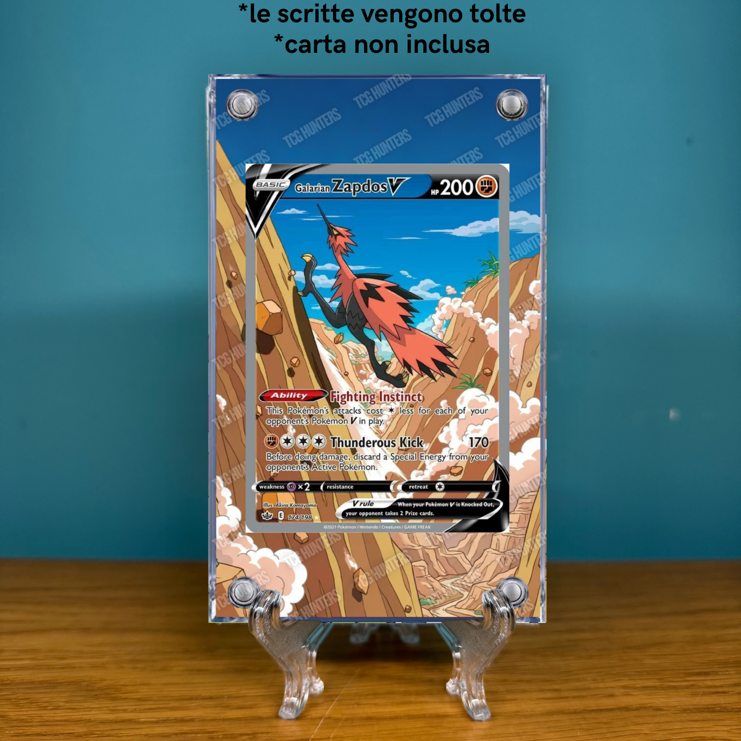 Pokémon Teca Magnetica Acrilico Extended Art - Zapdos V CRE 174 | Display Case1