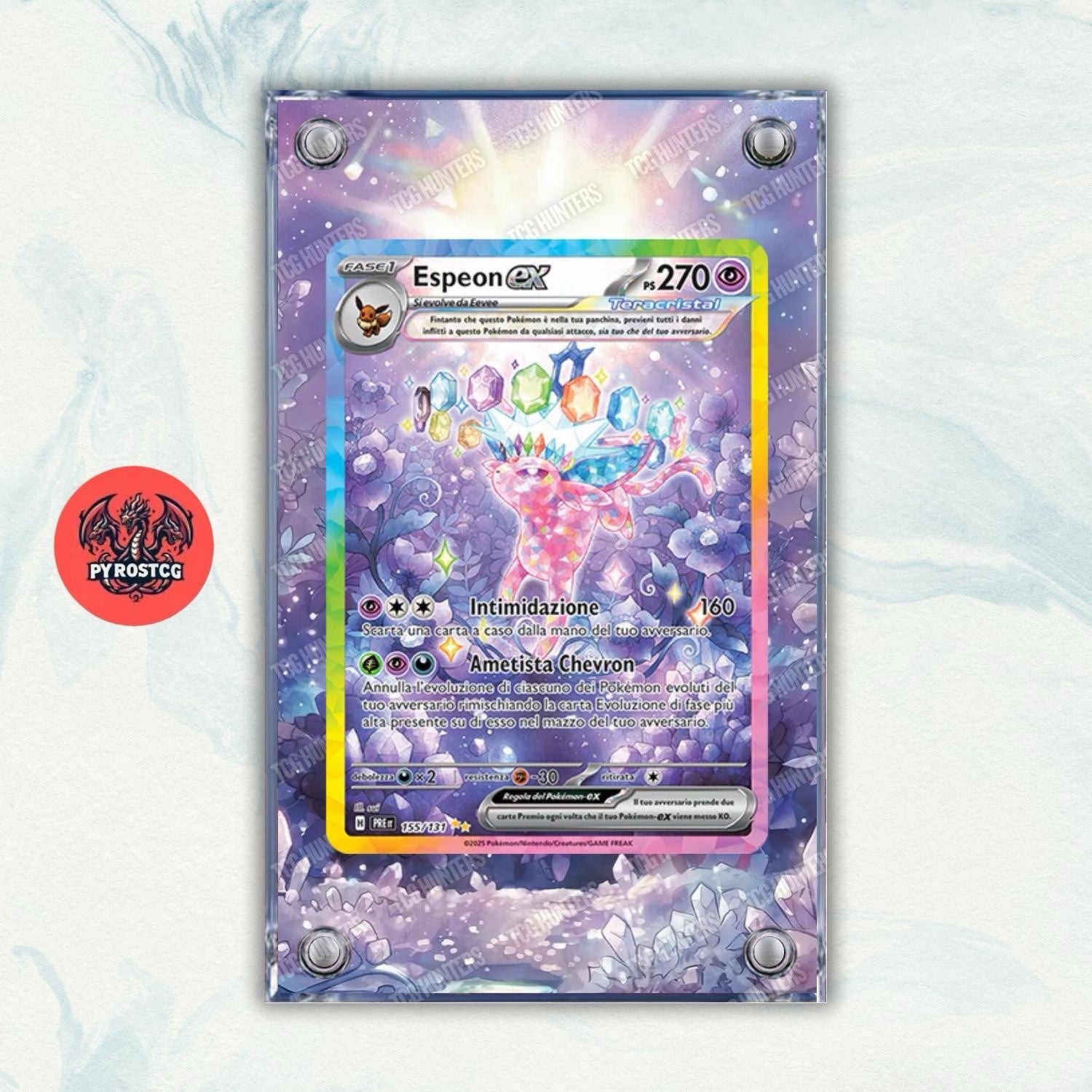 Pokémon Teca Magnetica Acrilico Extended Art - Espeon PRE 155 | Display Case0