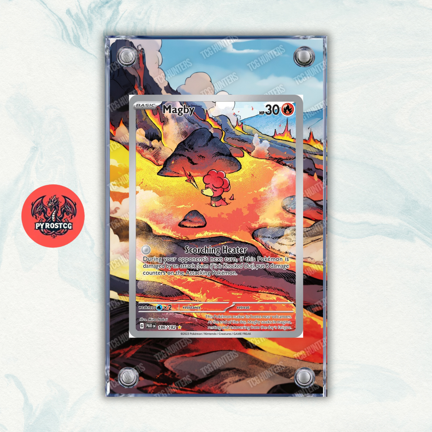 Pokémon Teca Magnetica Acrilico Extended Art - Magby (PAR 186) | Display Case0