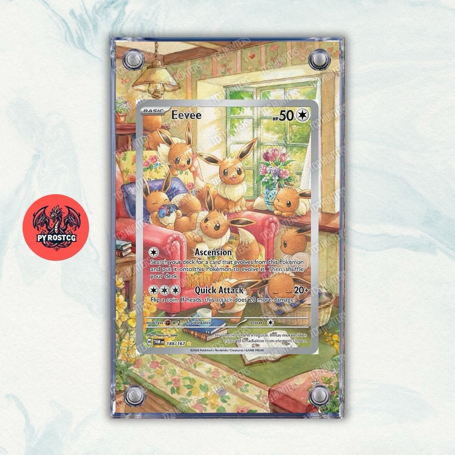 Pokémon Teca Magnetica Acrilico Extended Art - Eevee TWM 188 | Display Case0
