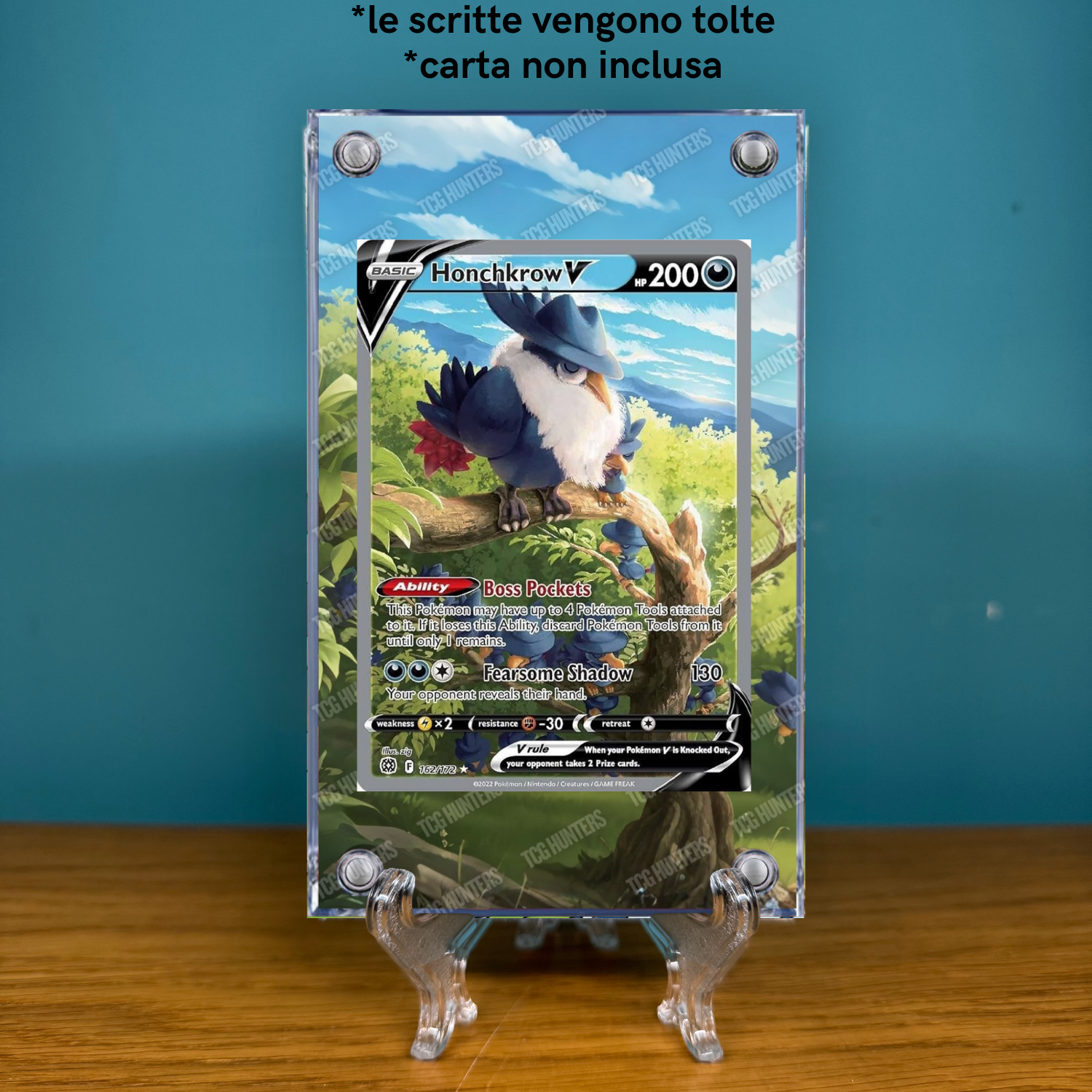 Pokémon Teca Magnetica Acrilico Extended Art - Honchkrow V BRS 162 Display Case1