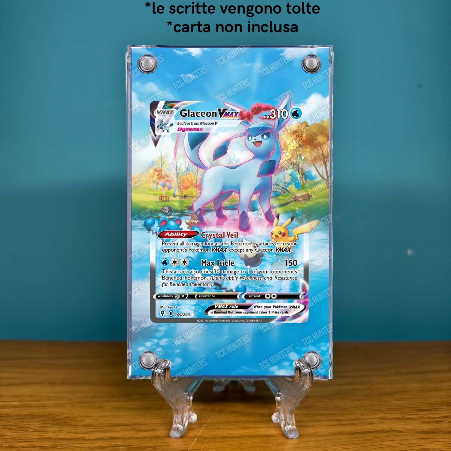 Pokémon Teca Magnetica Acrilico Extended Art - Glaceon EVS 209| Display Case1