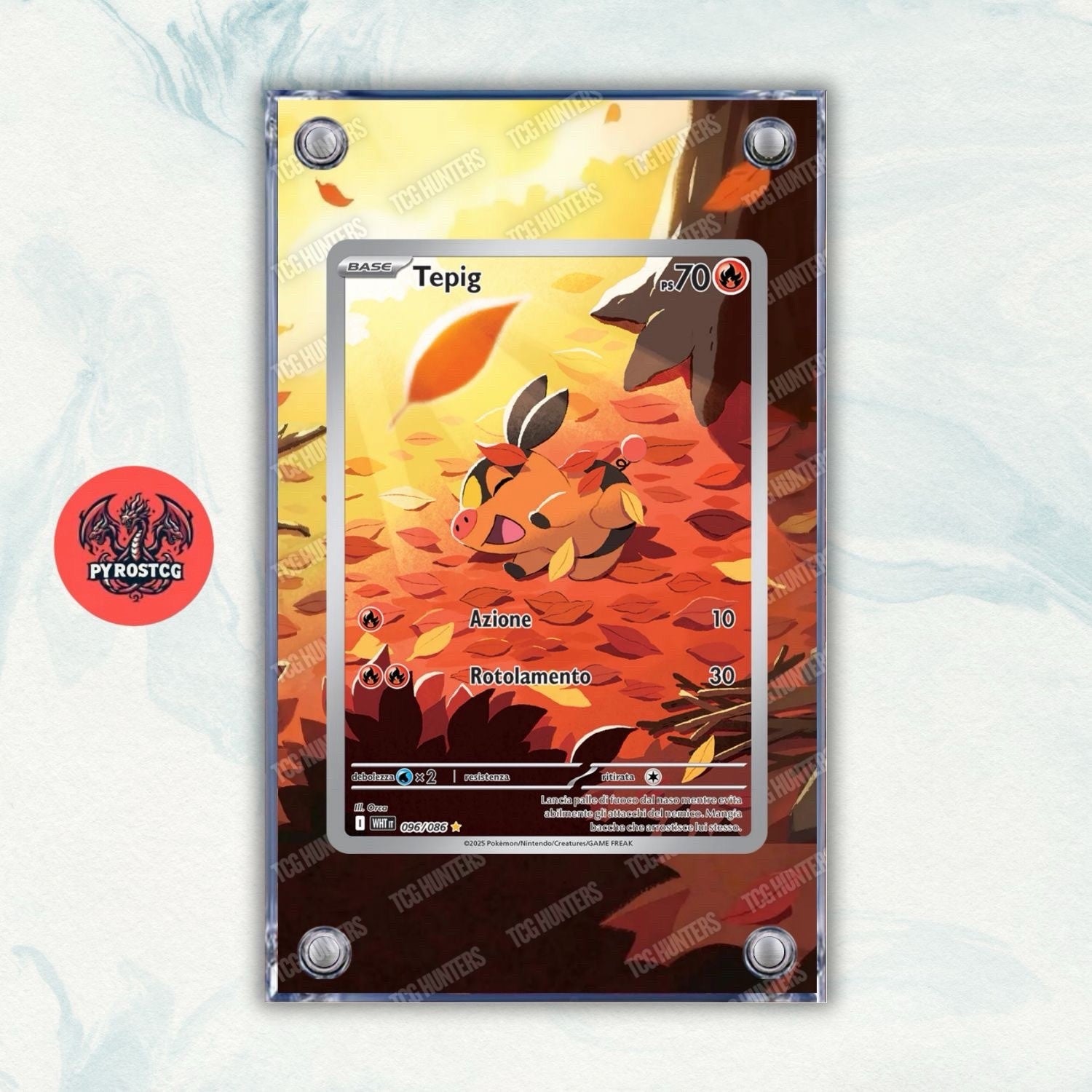 Pokémon x3 Teca Magnetica Acrilico Extended Art - Tepig Pignite Emboar WHT  1