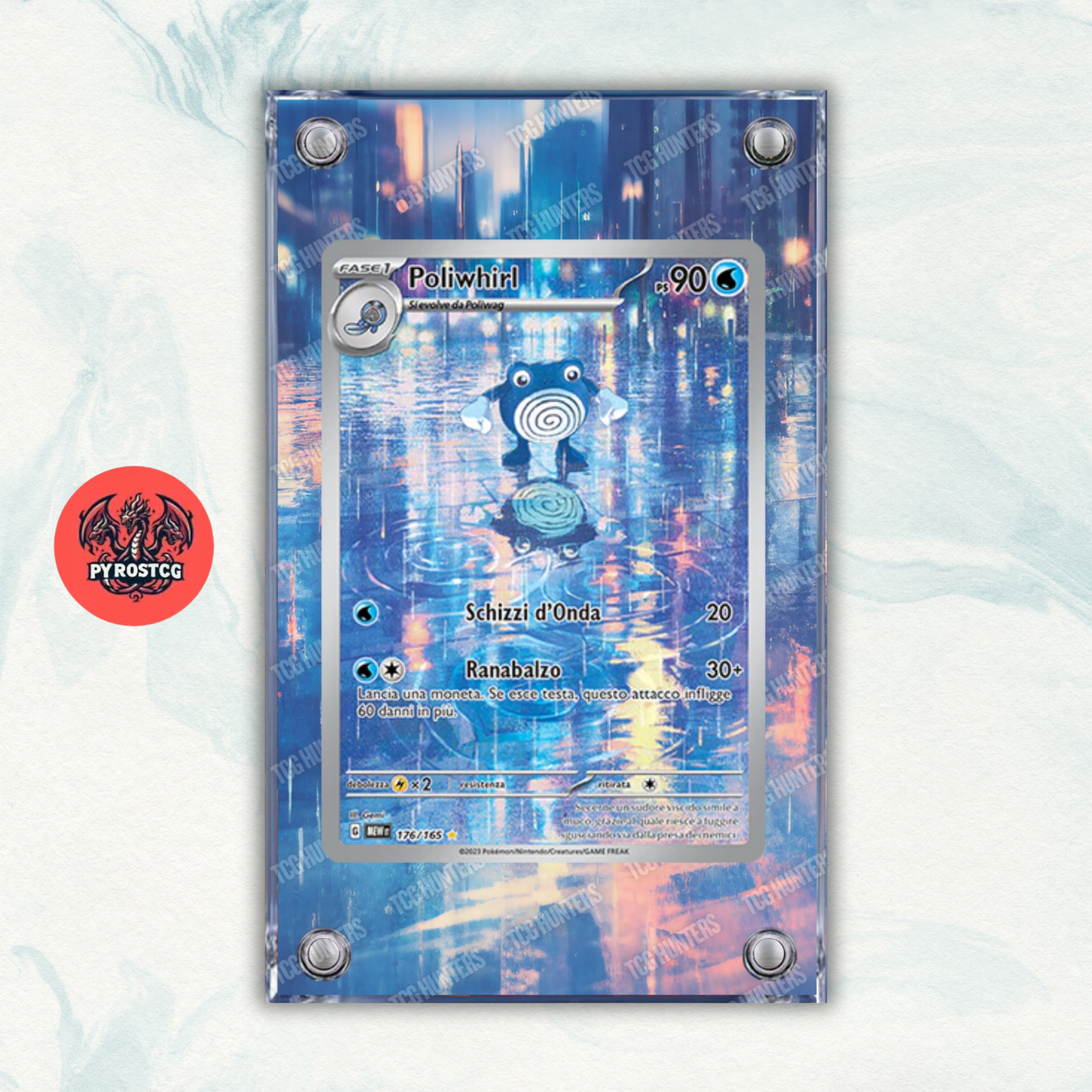 Pokémon Teca Magnetica Acrilico Extended Art - Poliwhirl MEW 176 | Display Case0