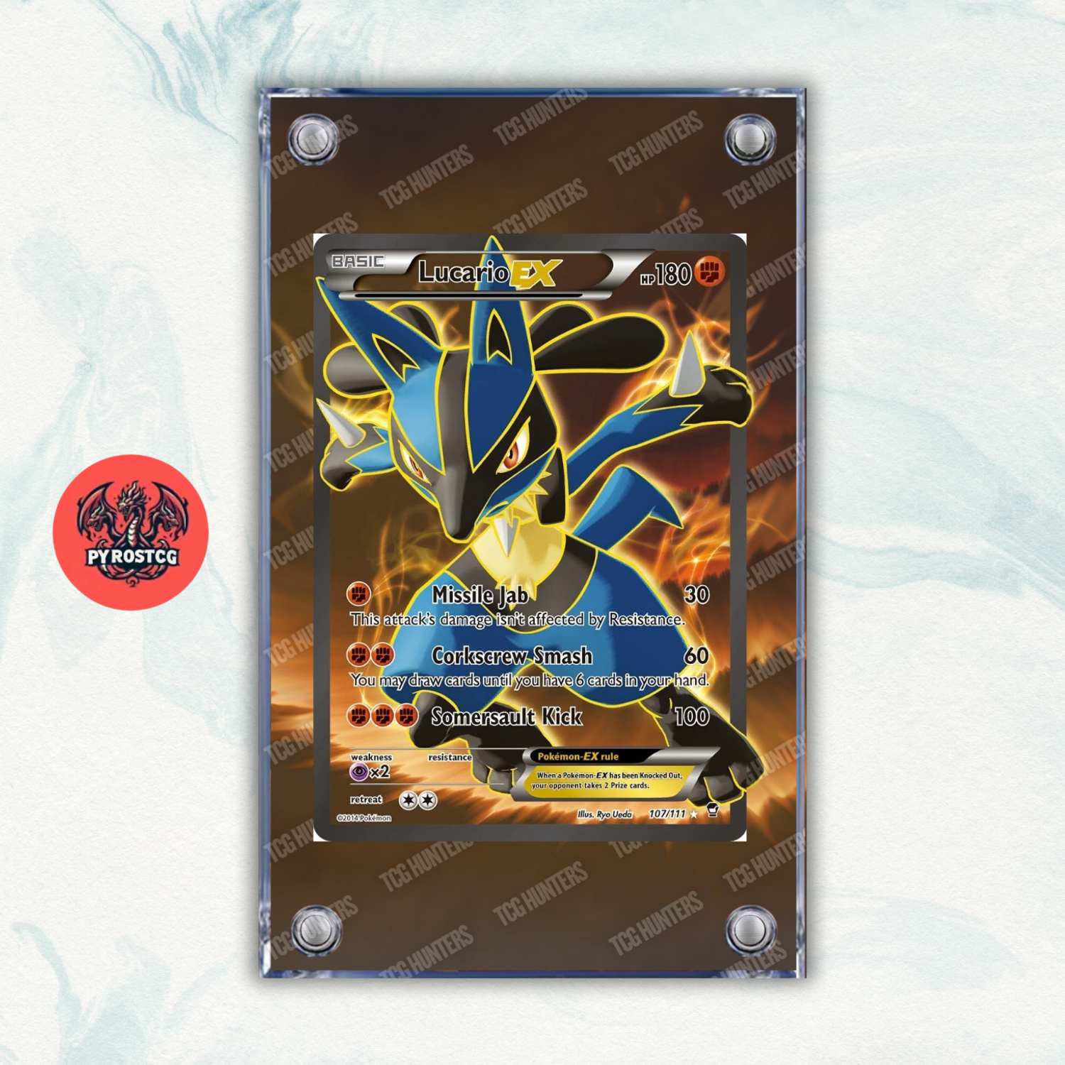 Pokémon Teca Magnetica Acrilico Extended Art - Lucario EX FFI 107 | Display Case0