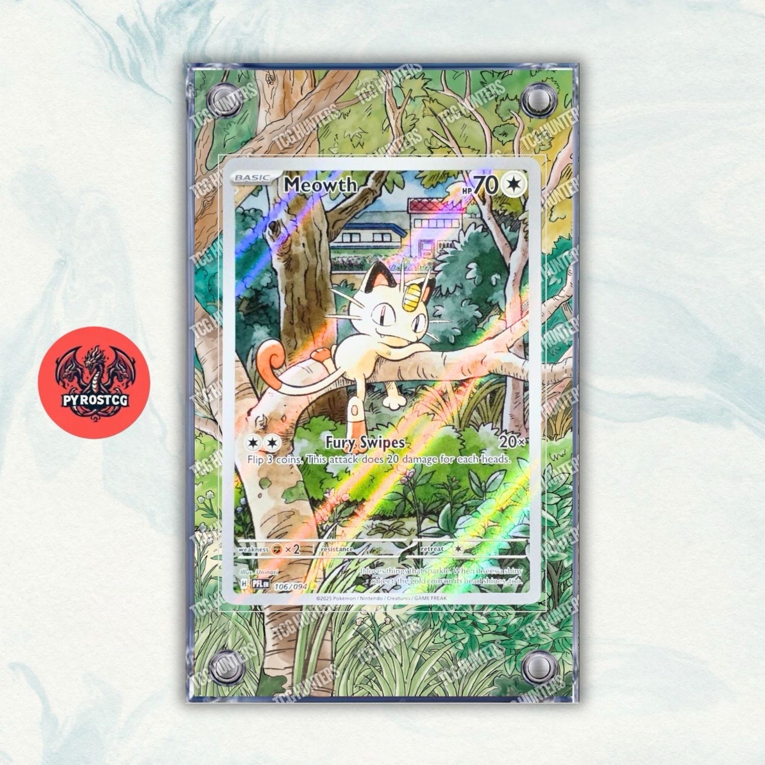 Pokémon Meowth PFL 106 Custodia Magnetica Protettiva Grafica Personalizzata0