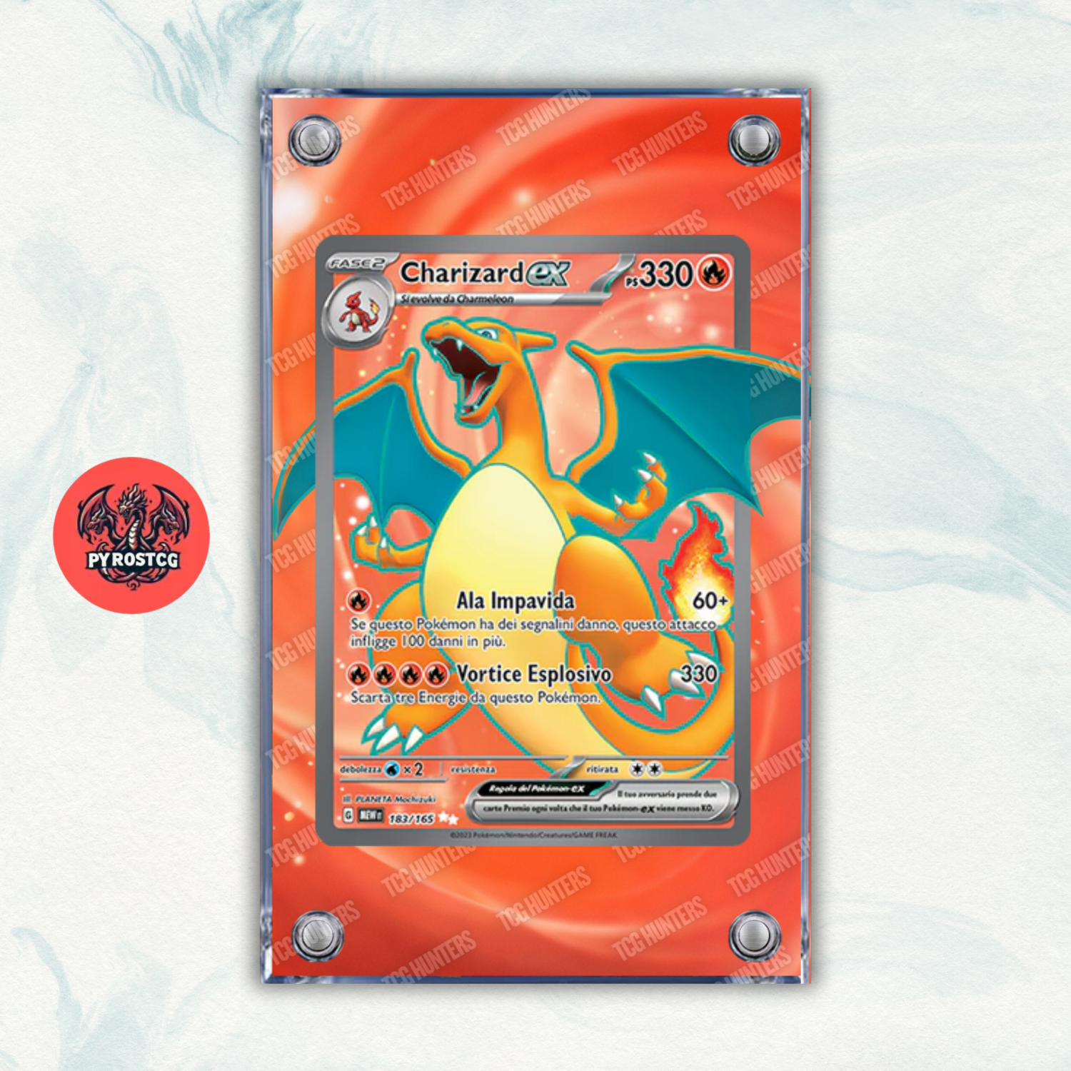 Pokémon Teca Magnetica Acrilico Extended Art - Charizard MEW 183 | Display Case0