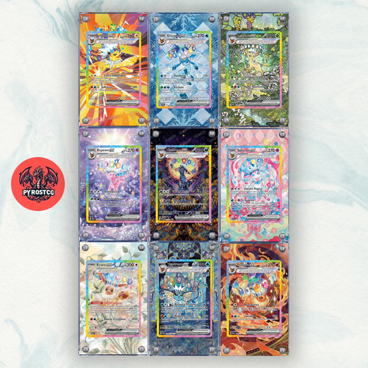 Pokémon x9 Teca Magnetica Extended Art + Cornice Magnetica - Eeveelutions PRE  0