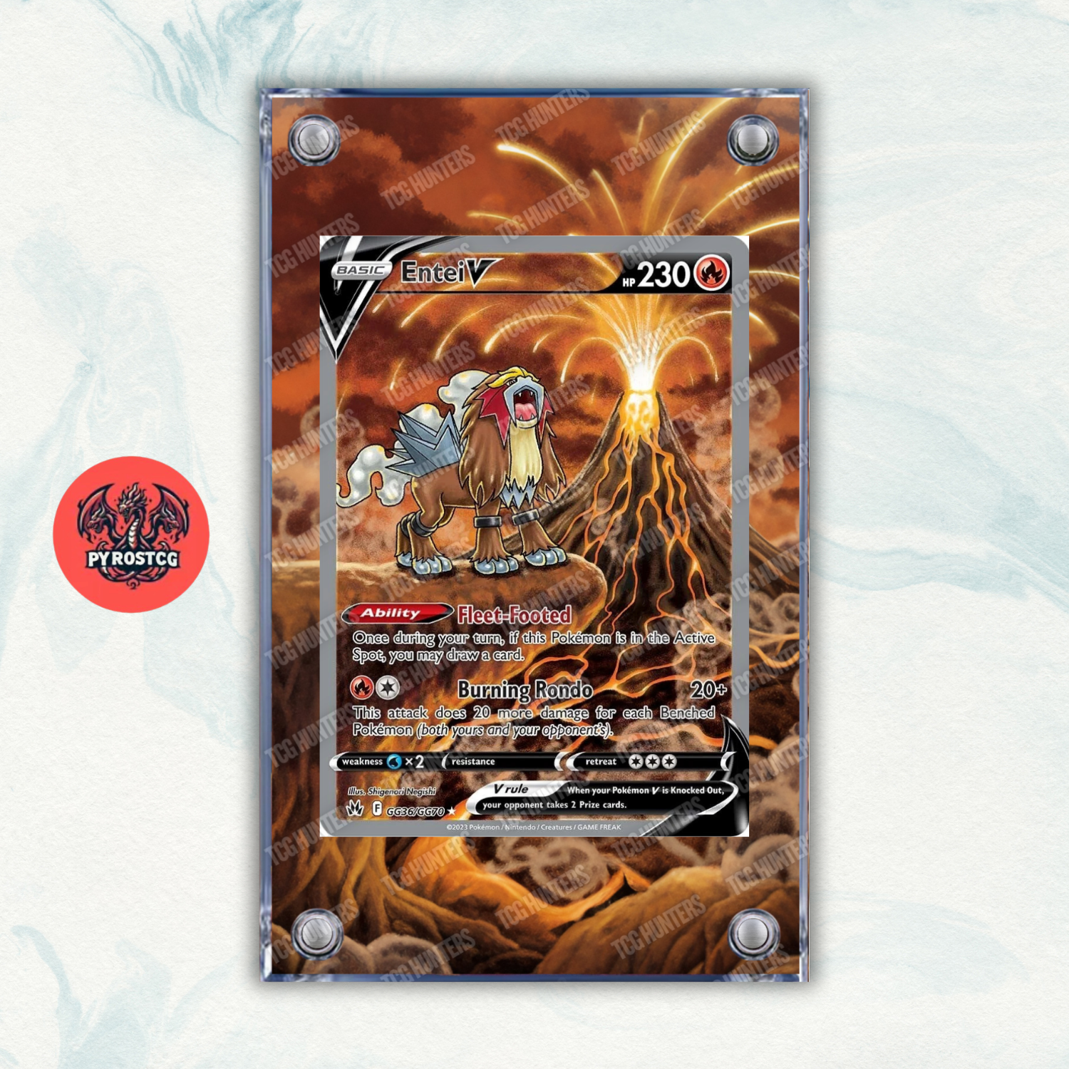 Pokémon Teca Magnetica Acrilico Extended Art - Entei V CRZ GG36 | Display Case0