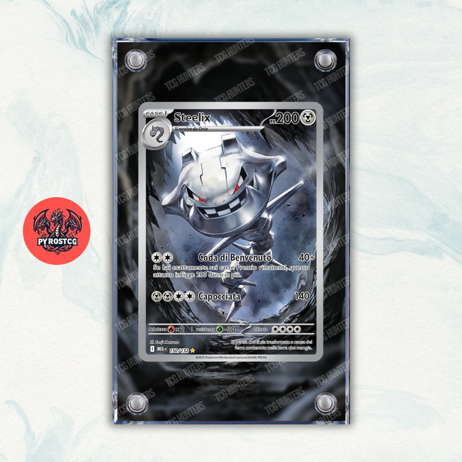 Pokémon Teca Magnetica Acrilico Extended Art - Steelix MEG 150 | Display Case0