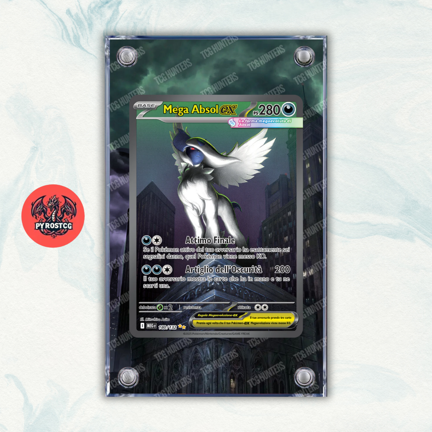 Pokémon Teca Magnetica Acrilico Extended Art - Mega Absol MEG 180 | Display Case0