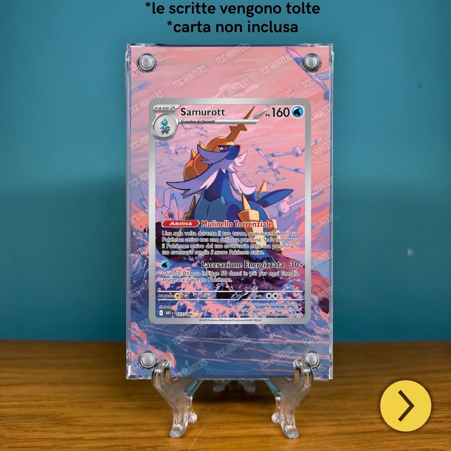 Pokémon Teca Magnetica Acrilico Extended Art - Samurott WHT 107 | Display Case1