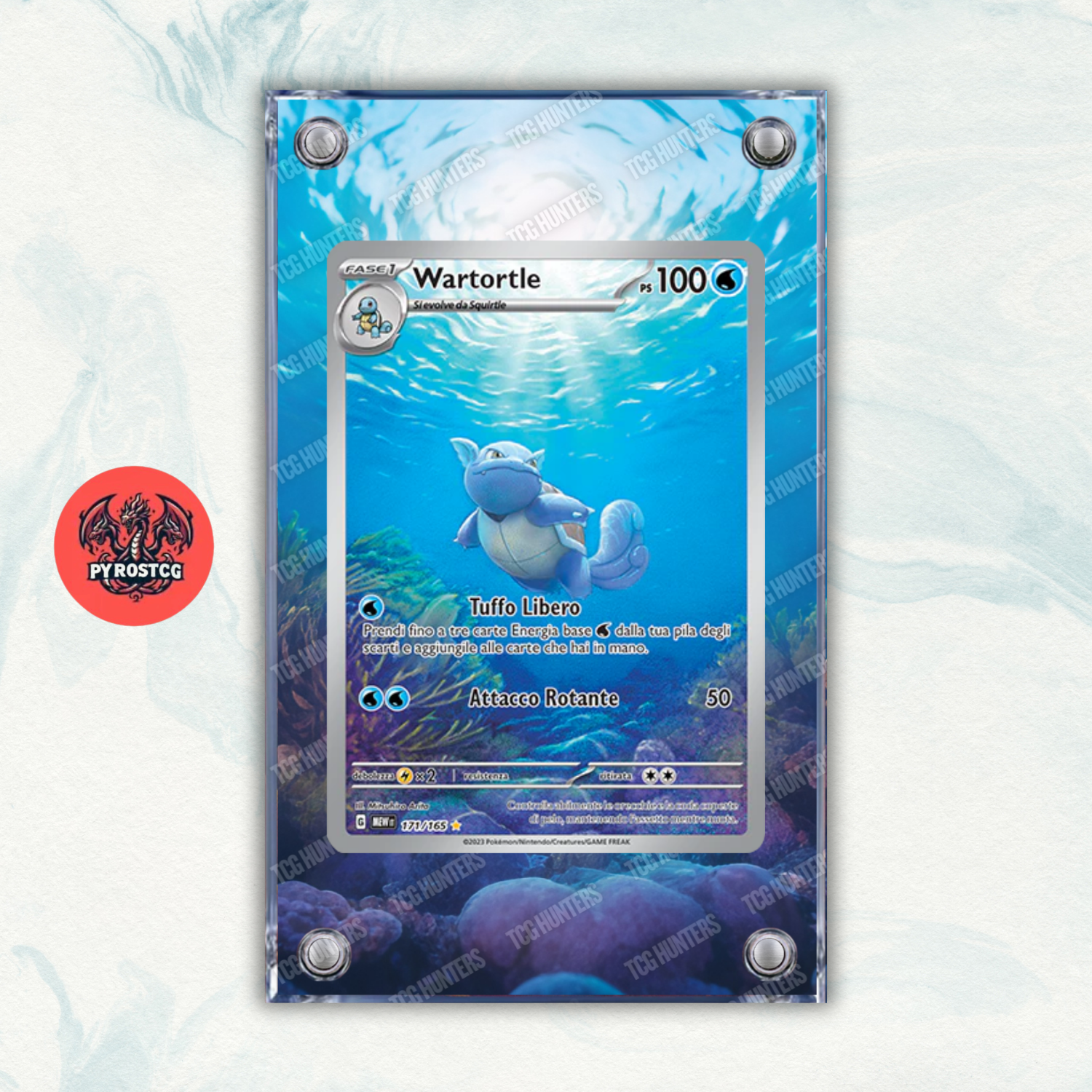 Pokémon Teca Magnetica Acrilico Extended Art - Wartortle MEW 171 | Display Case0
