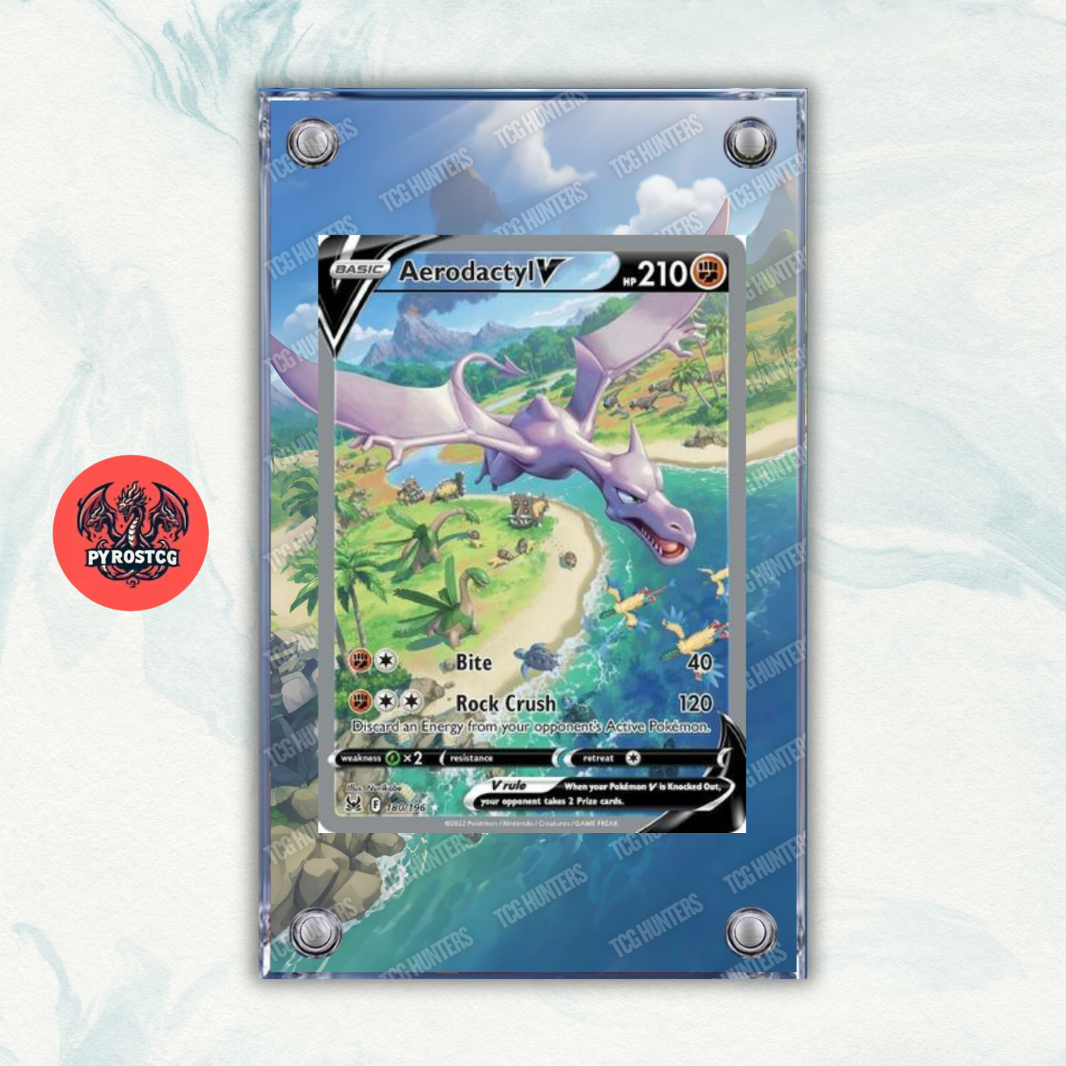 Pokémon Teca Magnetica Acrilico Extended Art - Aerodactyl LOR 180 | Display Case0