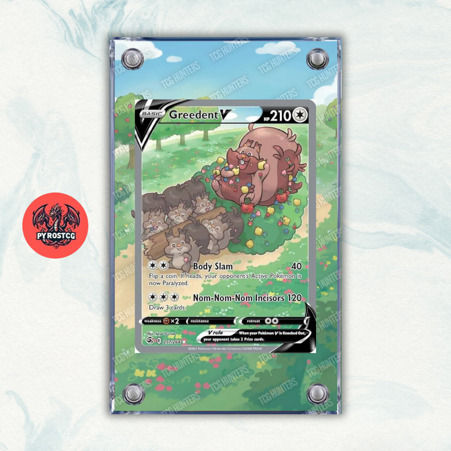 Pokémon Teca Magnetica Acrilico Extended Art - Greedent V FST 257 | Display Case0