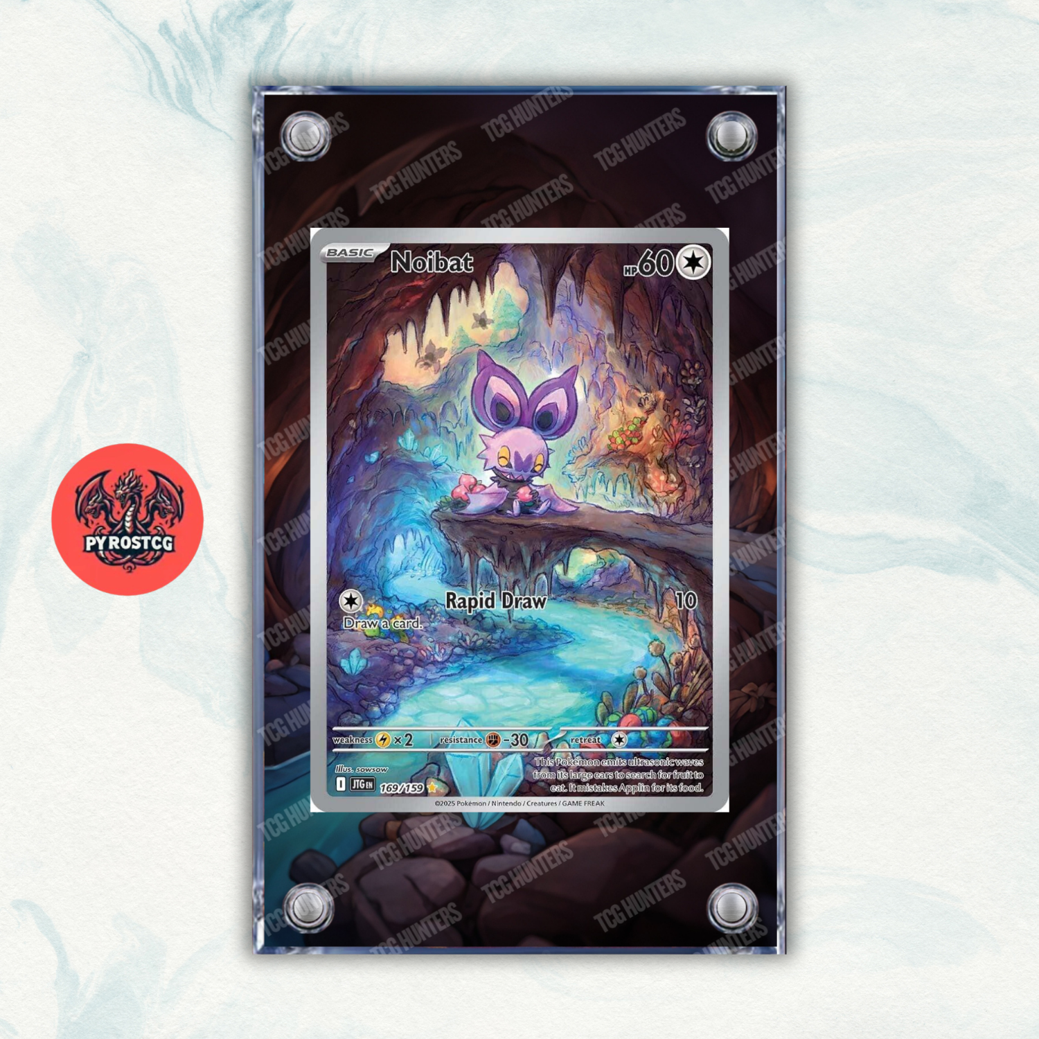 Pokémon Teca Magnetica Acrilico Extended Art - Noibat (JTG 169) | Display Case0