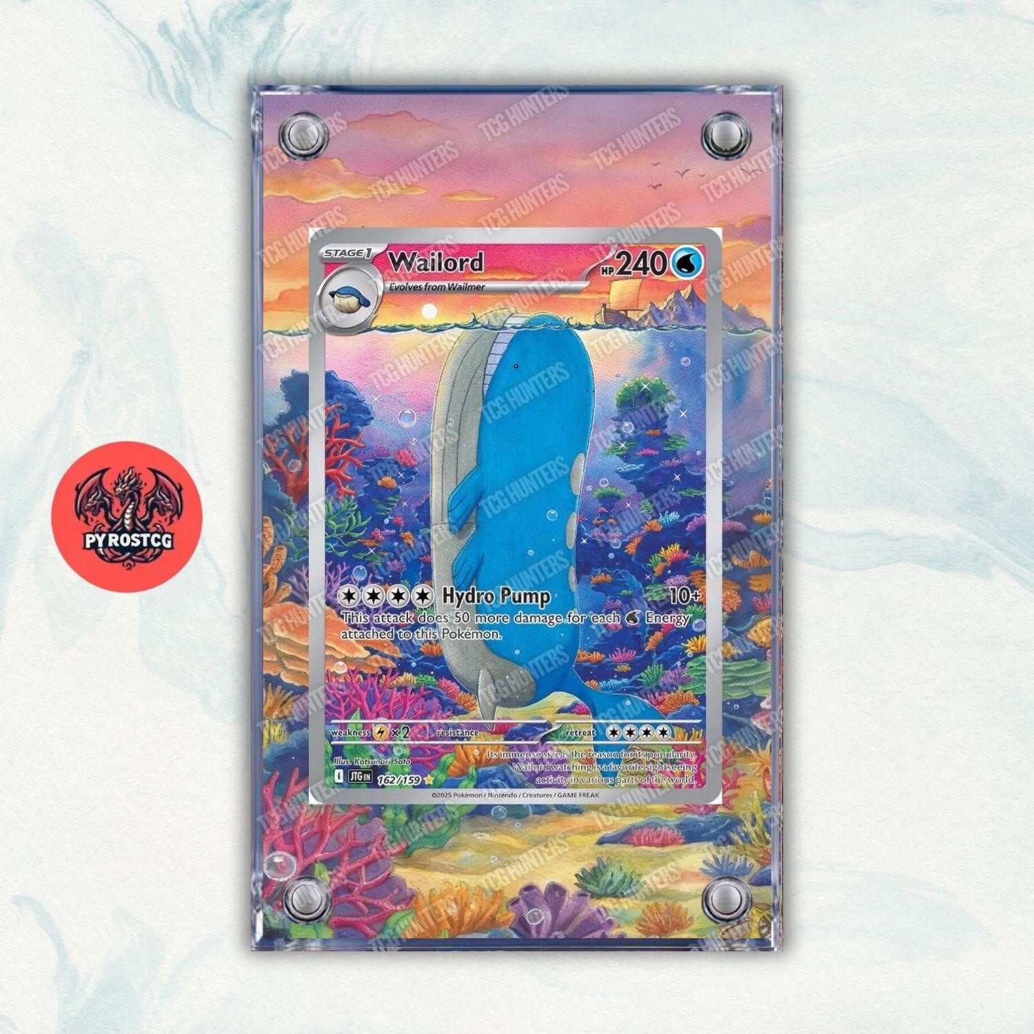 Pokémon Teca Magnetica Acrilico Extended Art - Wailord JTG 162 | Display Case0