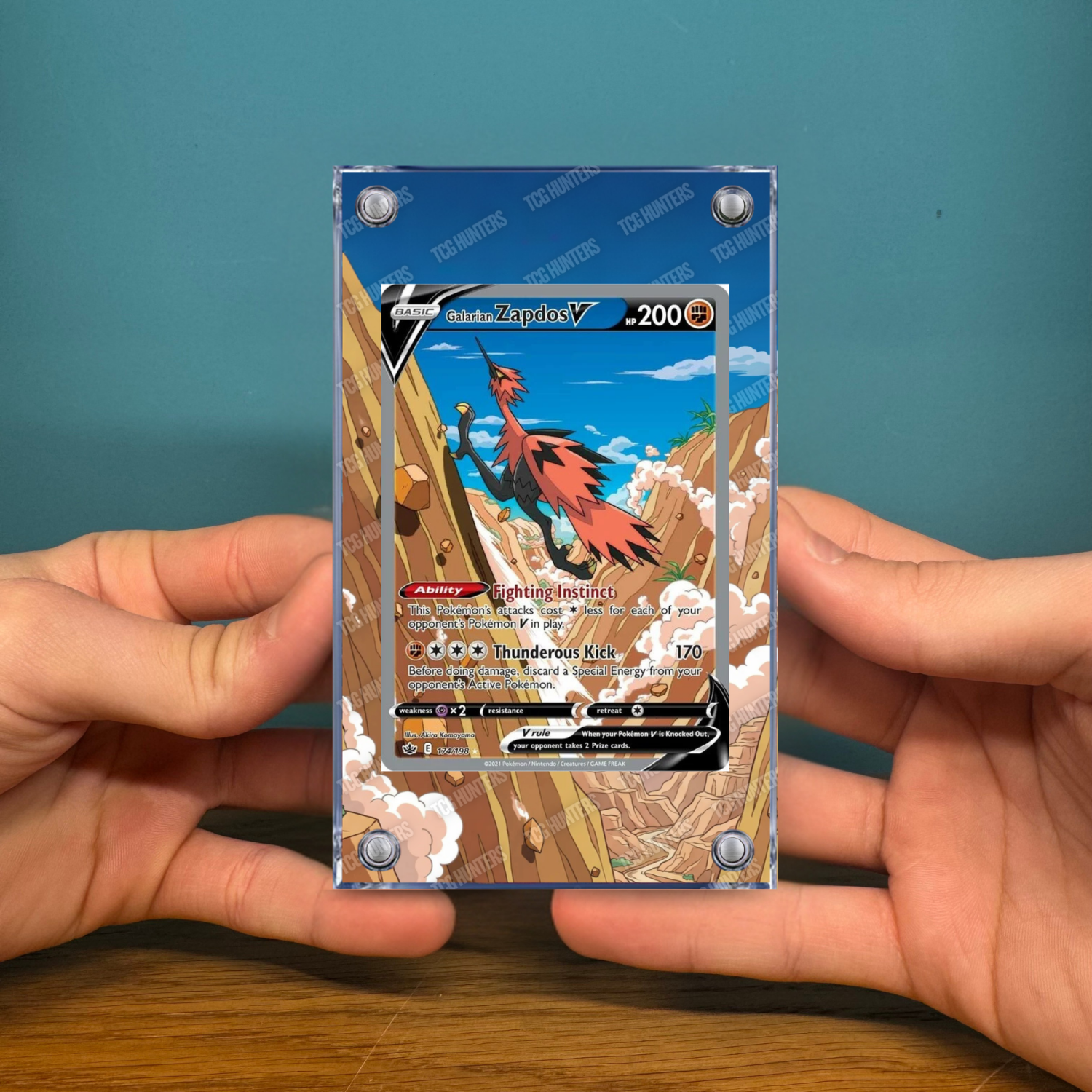 Pokémon Teca Magnetica Acrilico Extended Art - Zapdos V CRE 174 | Display Case2