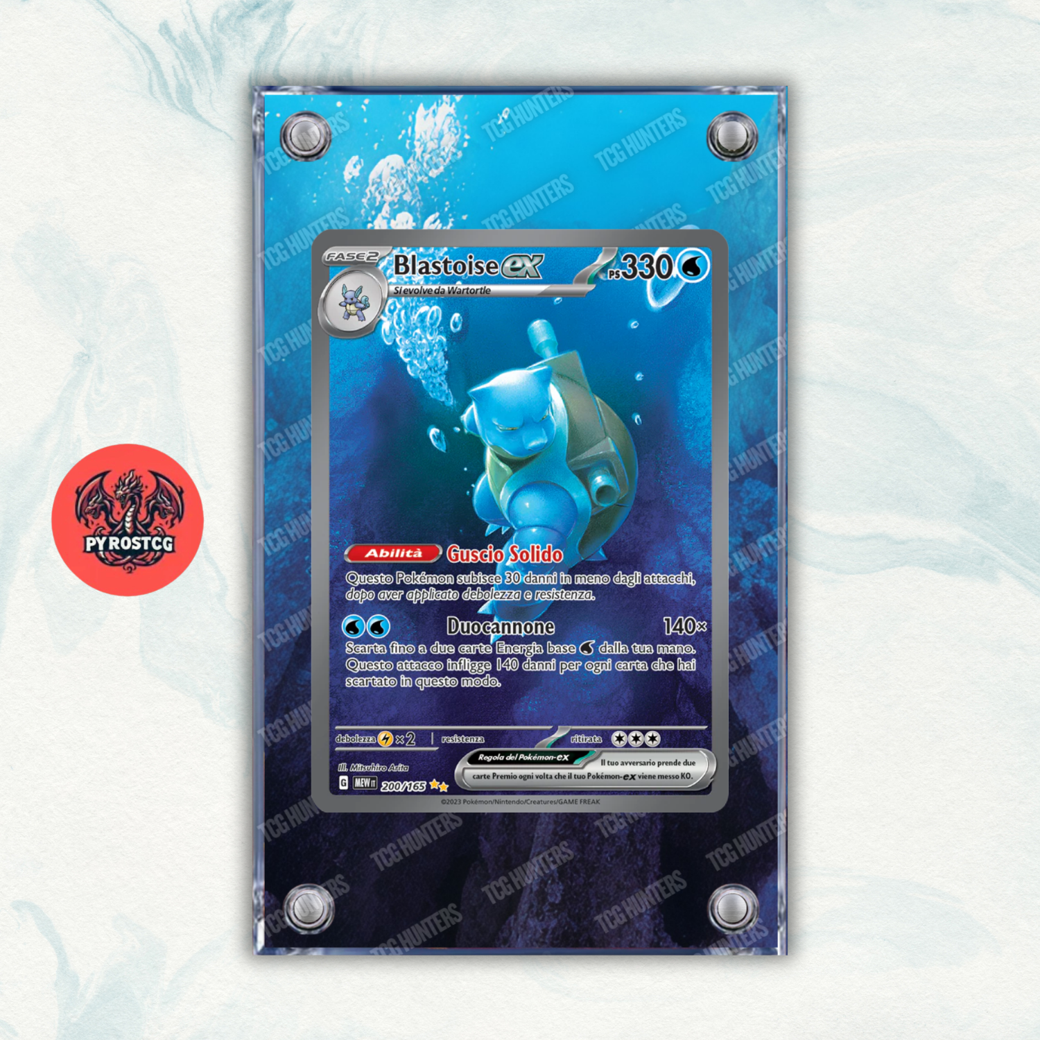Pokémon x3 Teca Magnetica Extended Art - Squirtle Wartortle Blastoise 151 MEW 3