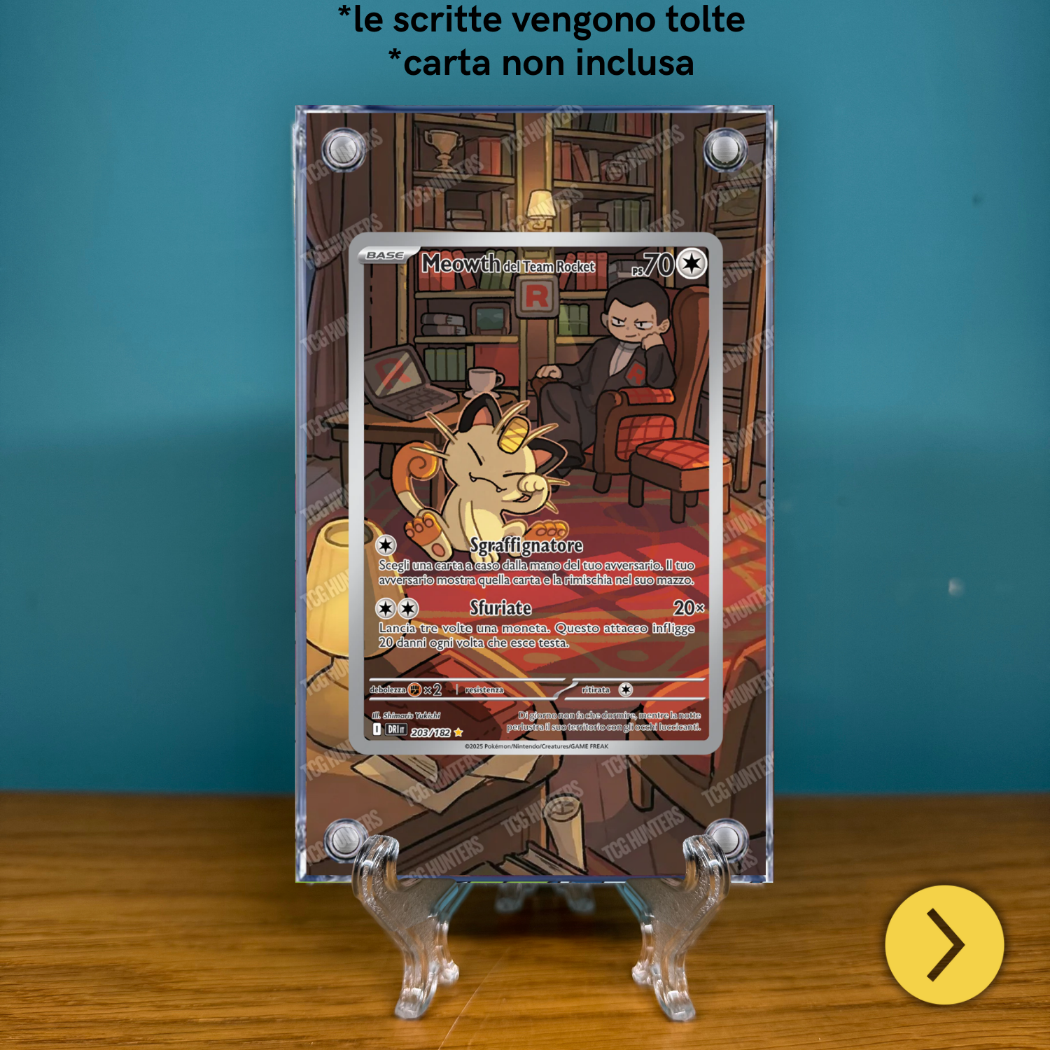 Pokémon Teca Magnetica Acrilico Extended Art - Meowth DRI 203 | Display Case1