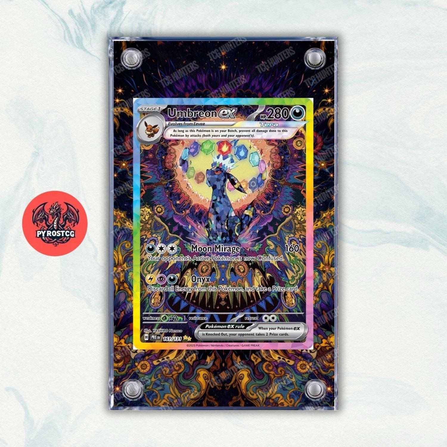Pokémon Teca Magnetica Acrilico Extended Art - Umbreon PRE 161 | Display Case0
