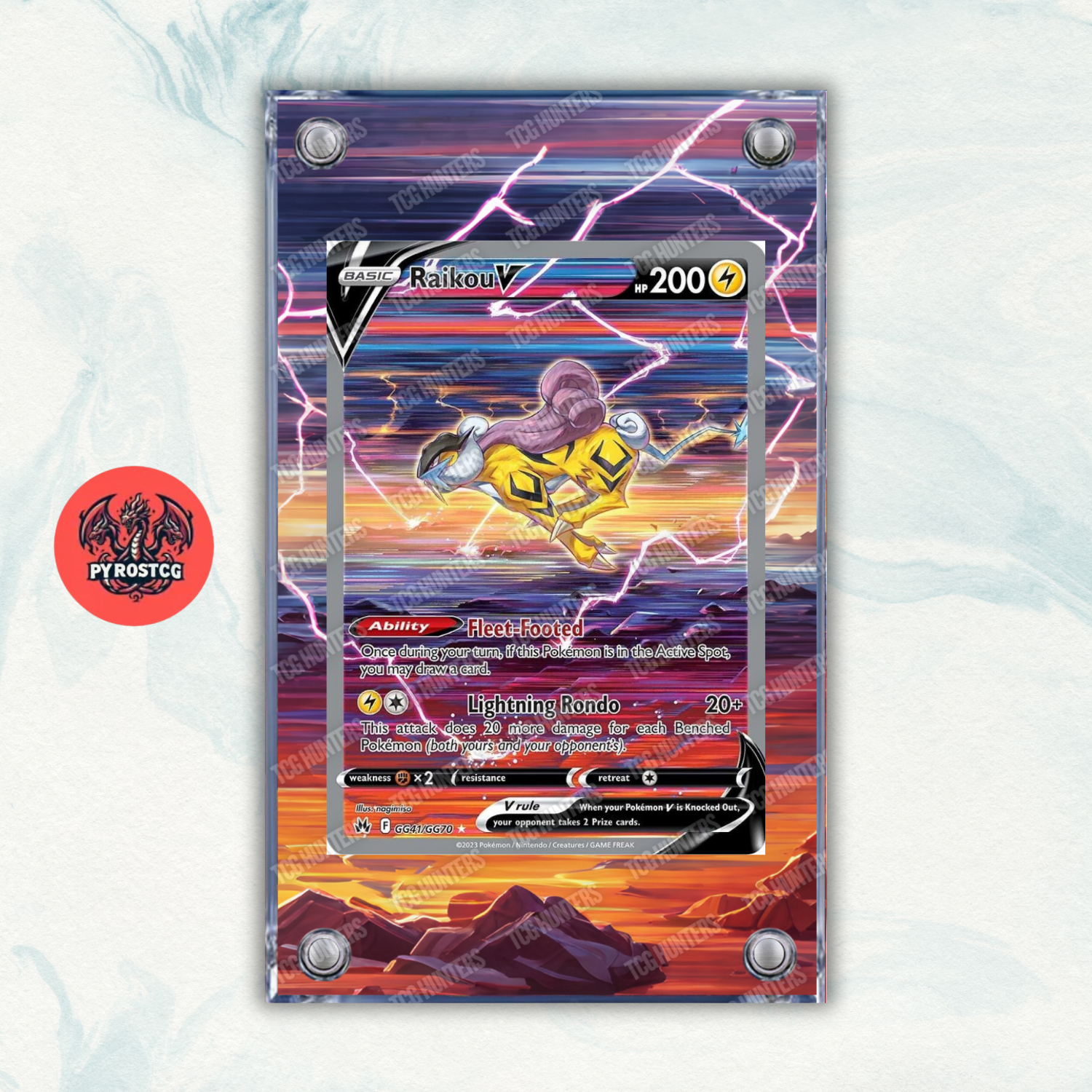 Pokémon Teca Magnetica Acrilico Extended Art - Raikou V CRZ GG41 | Display Case0