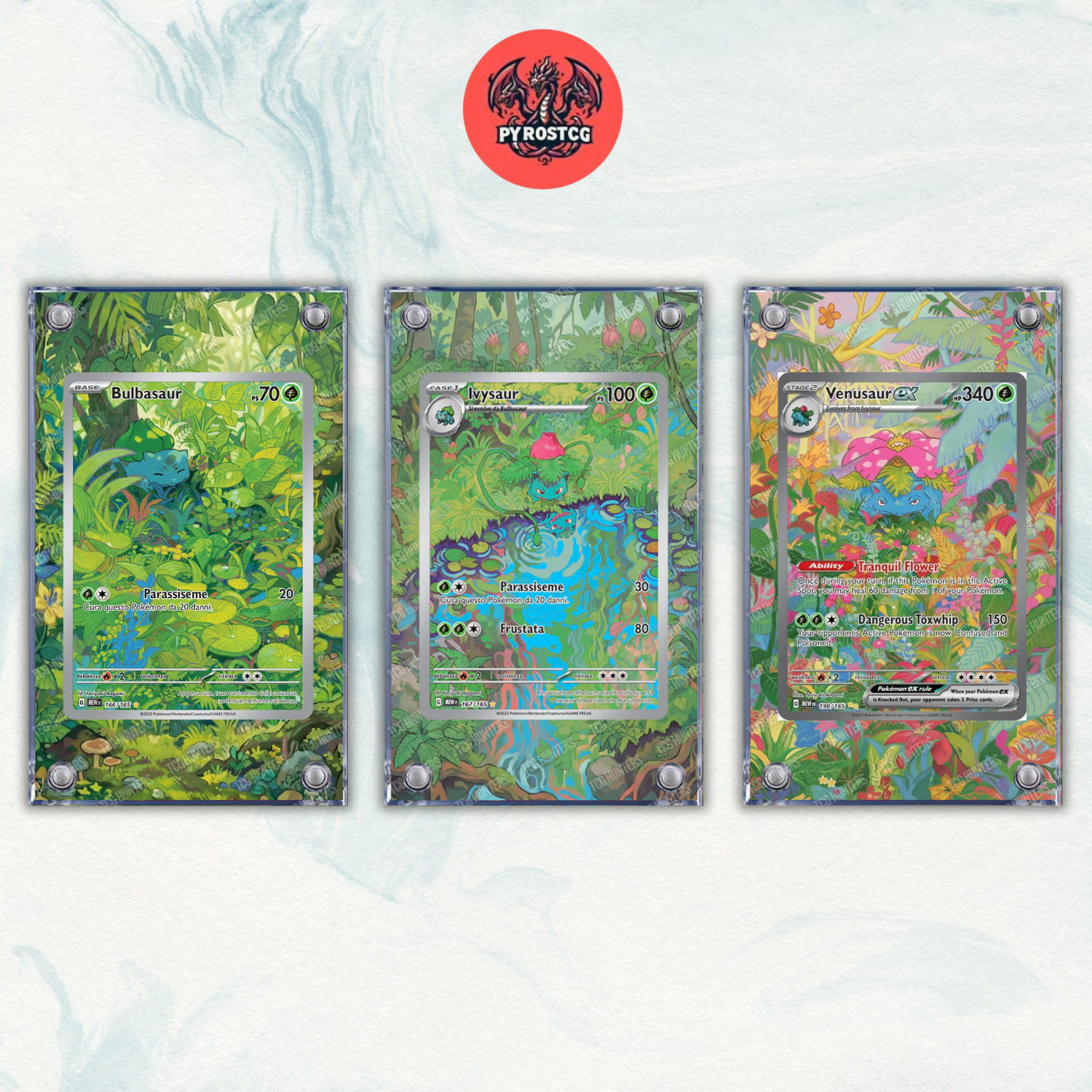 Pokémon x3 Teca Magnetica Extended Art - Bulbasaur Ivysaur Venusaur 151 MEW 0