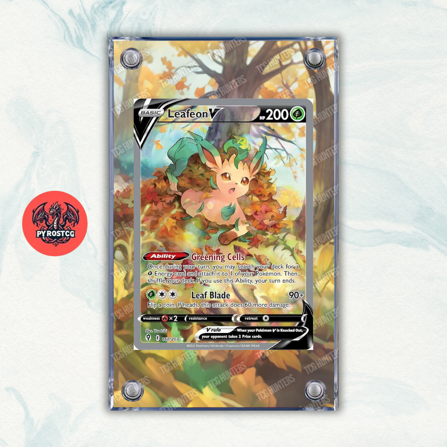 Pokémon Teca Magnetica Acrilico Extended Art - Leafeon EVS 167 | Display Case0