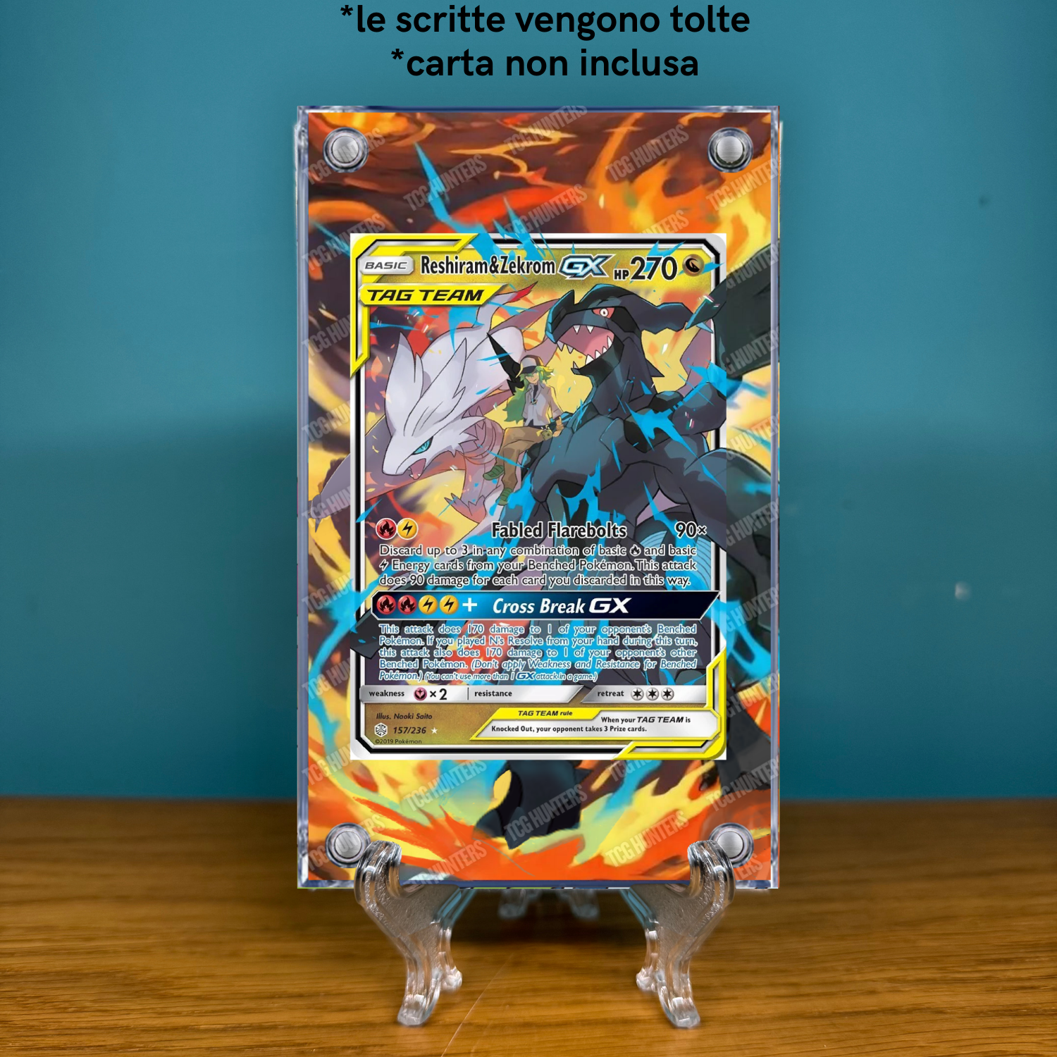 Pokémon Teca Magnetica Extended Art - Reshiram & Zekrom GX (CEC 157) | Display1