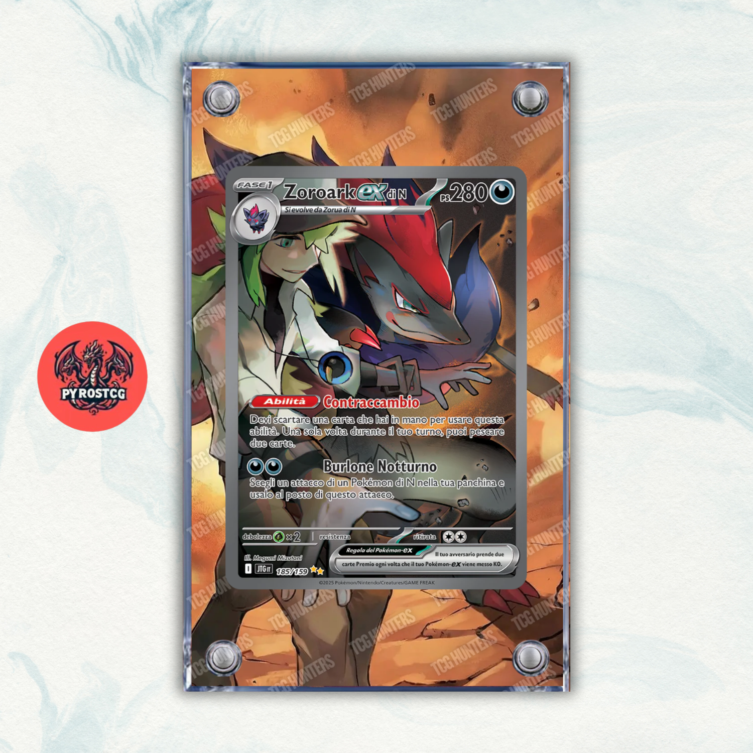 Pokémon Teca Magnetica Acrilico Extended Art - Zoroark JTG 185 | Display Case0