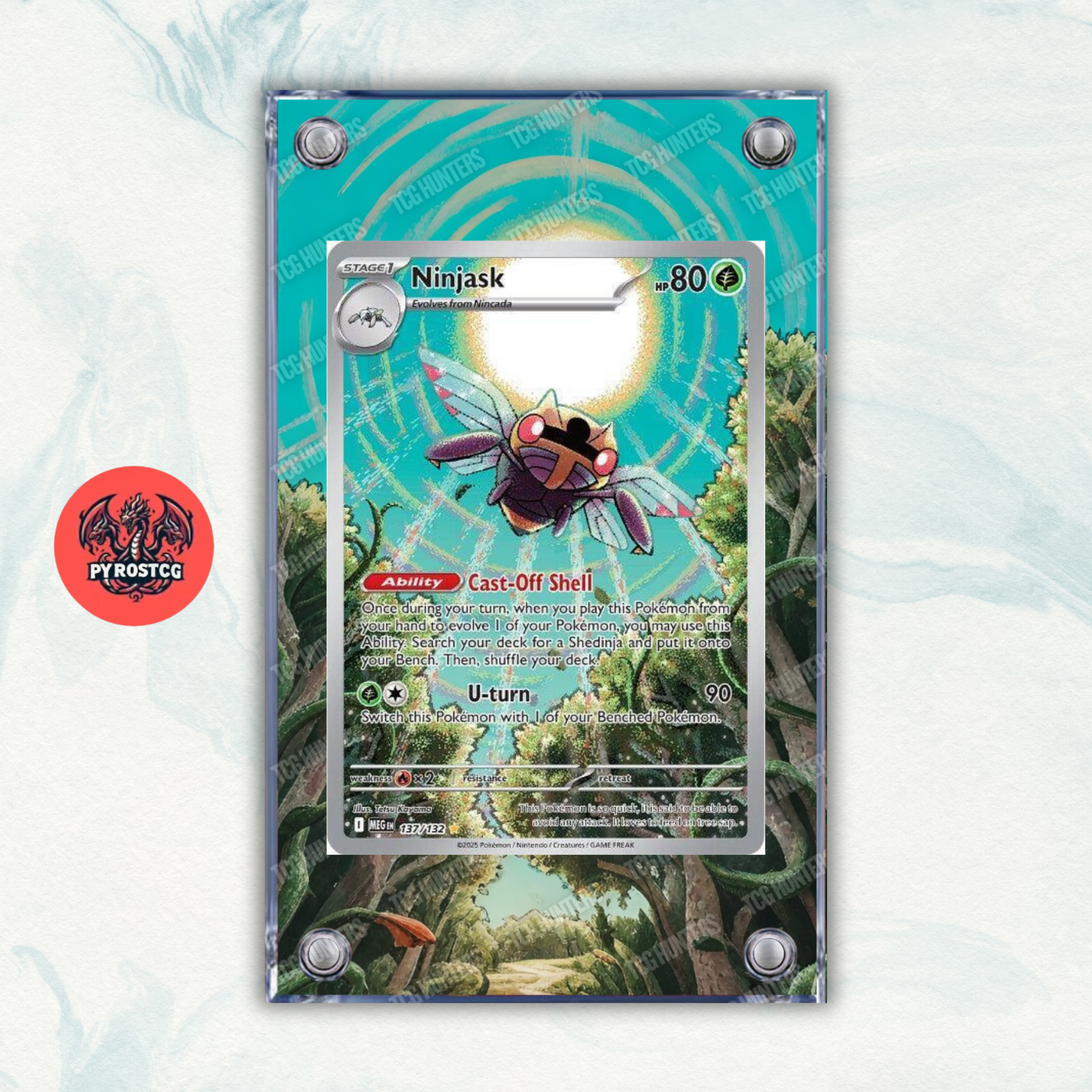 Pokémon Teca Magnetica Acrilico Extended Art - Ninjask MEG 137 | Display Case0