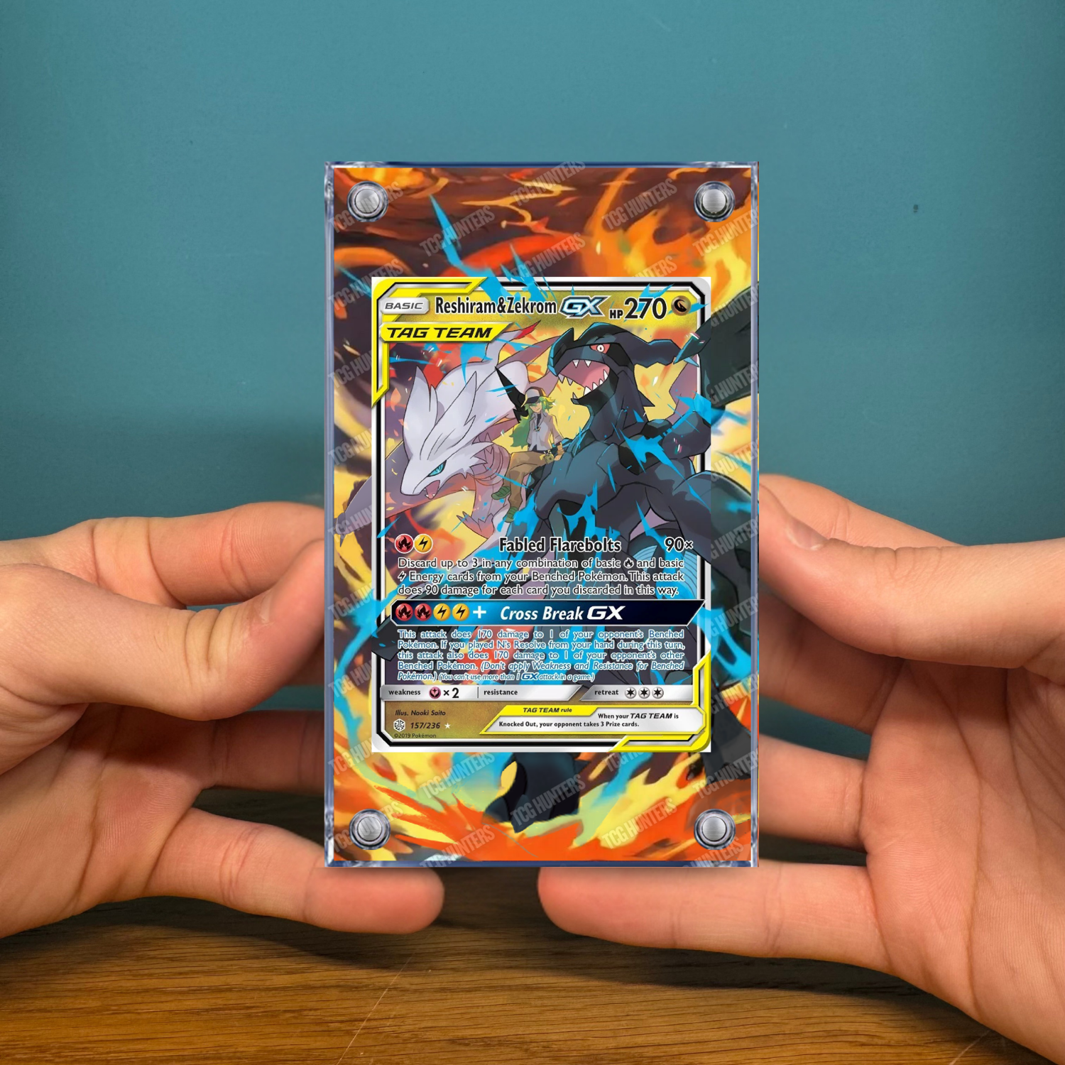 Pokémon Teca Magnetica Extended Art - Reshiram & Zekrom GX (CEC 157) | Display2