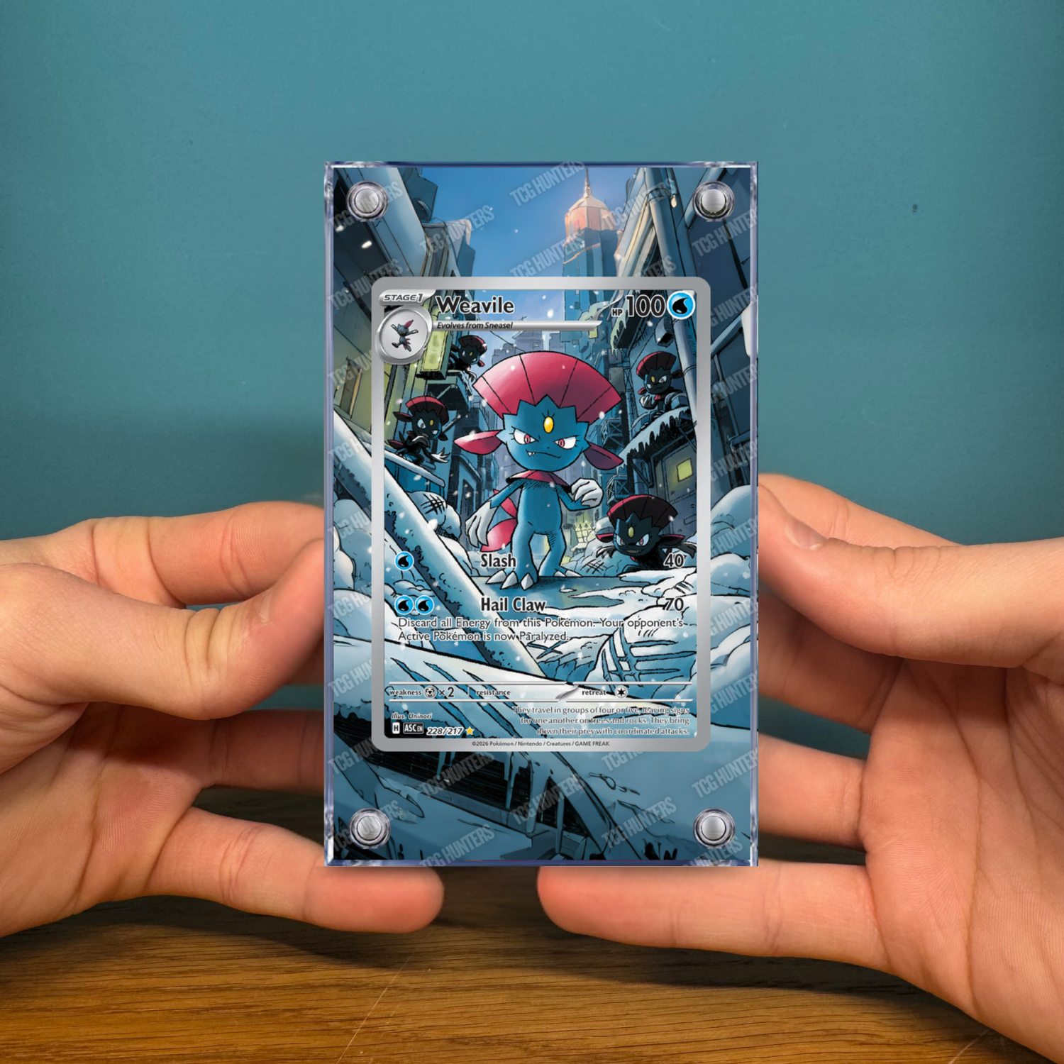 Pokémon Teca Magnetica Acrilico Extended Art - Weavile ASC 228 | Display Case2