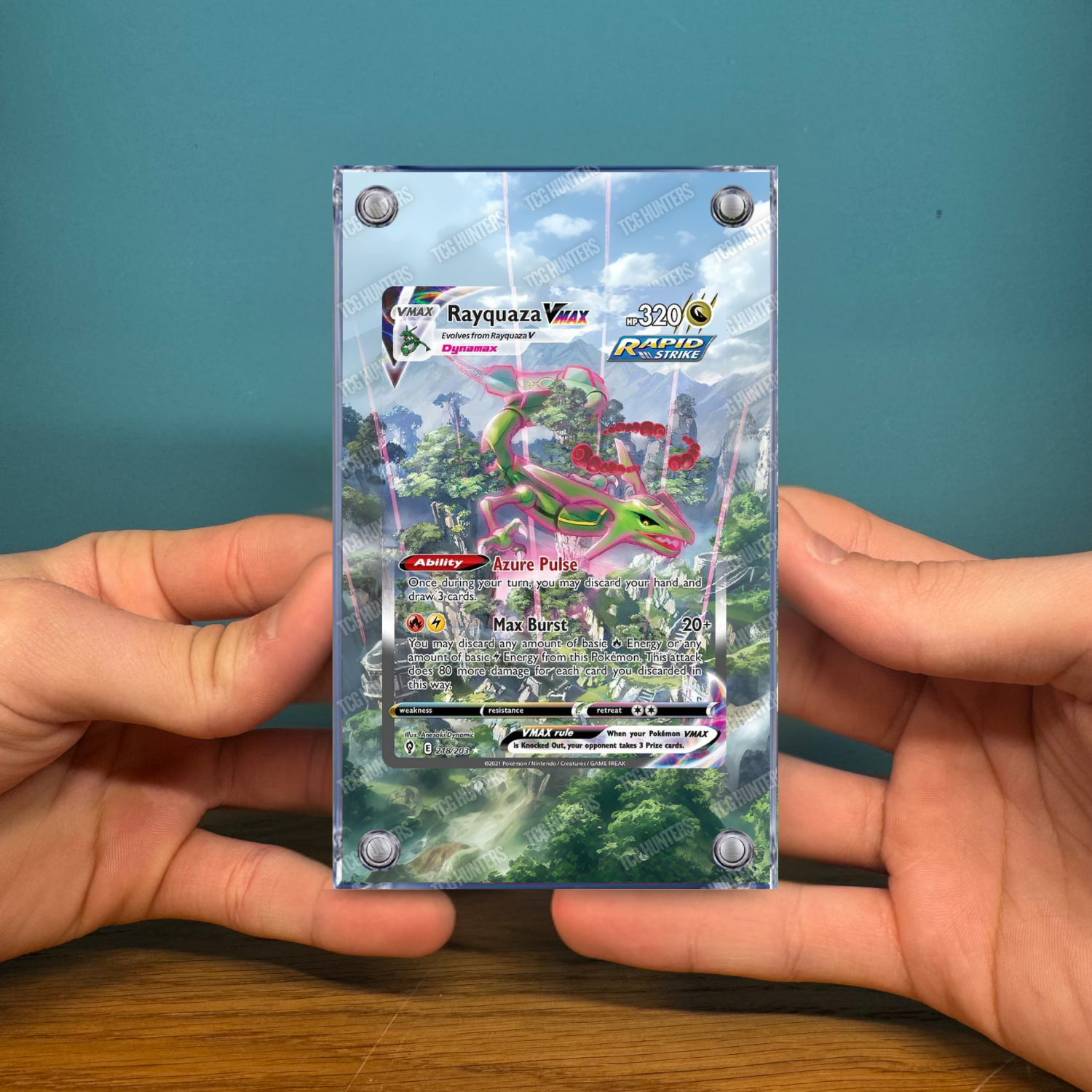 Pokémon Teca Magnetica Acrilico Extended Art - Rayquaza EVS 218 | Display Case2