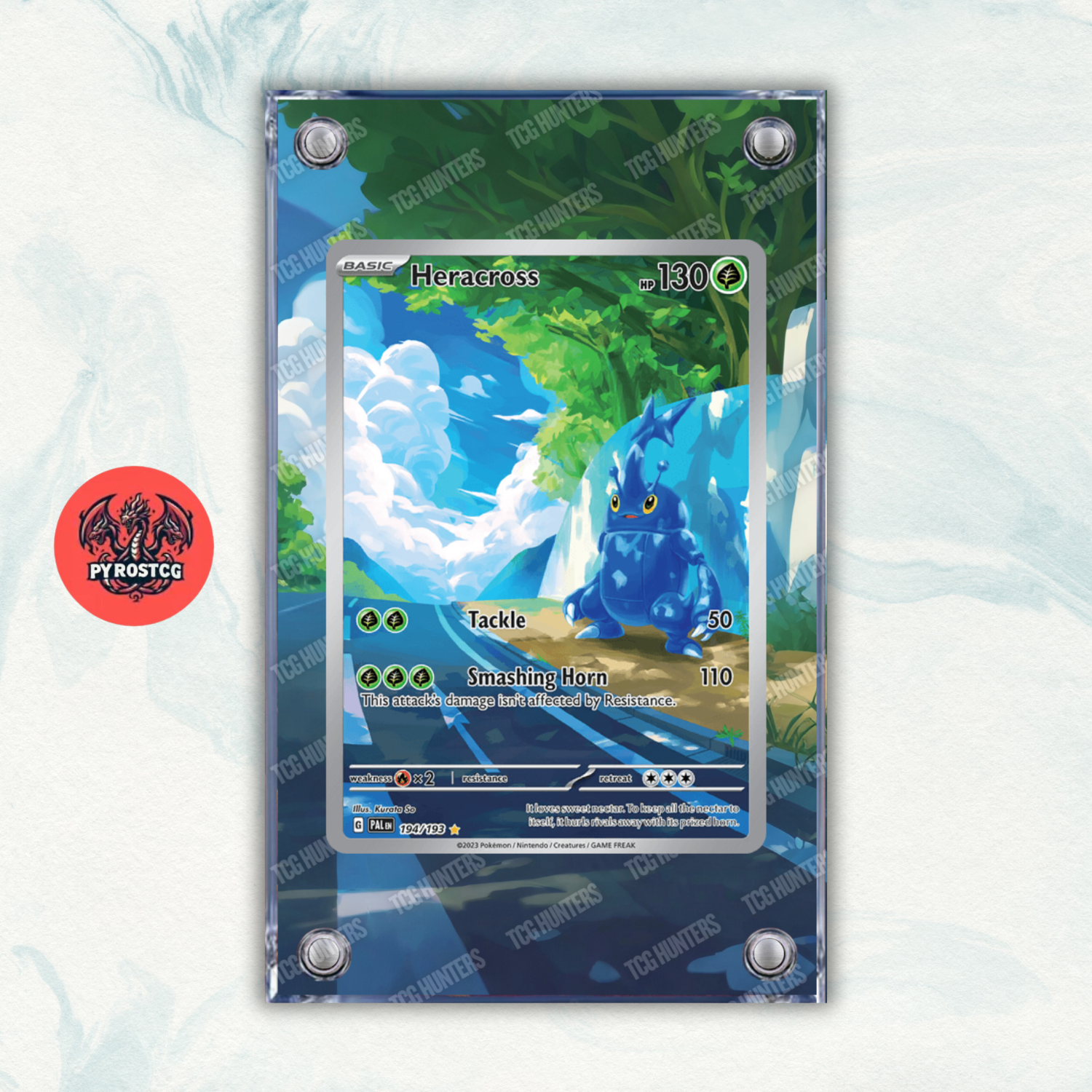 Pokémon Teca Magnetica Acrilico Extended Art - Heracross PAL 194 | Display Case0