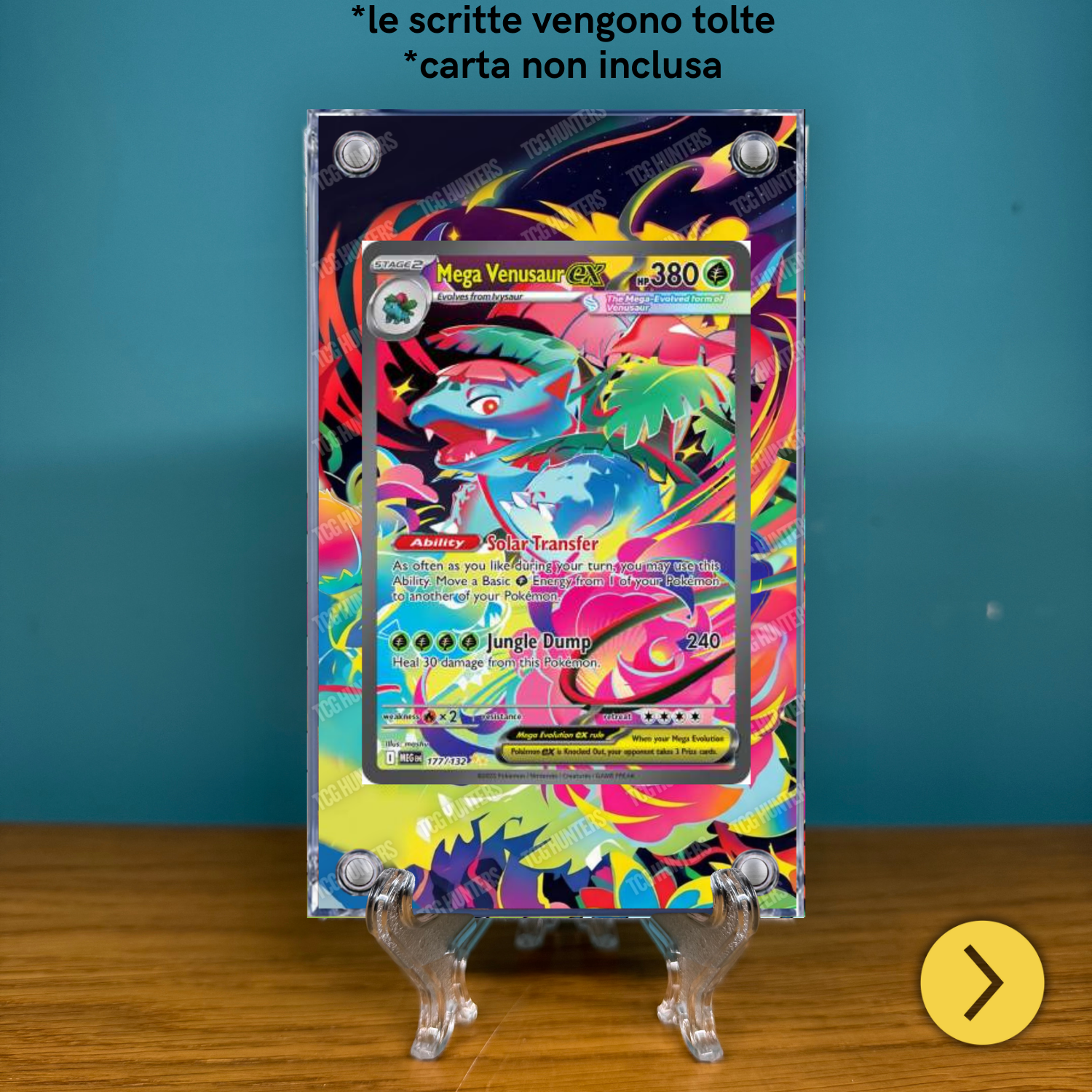 Pokémon Teca Magnetica Acrilico Extended Art - Venusaur MEG 177 | Display Case1