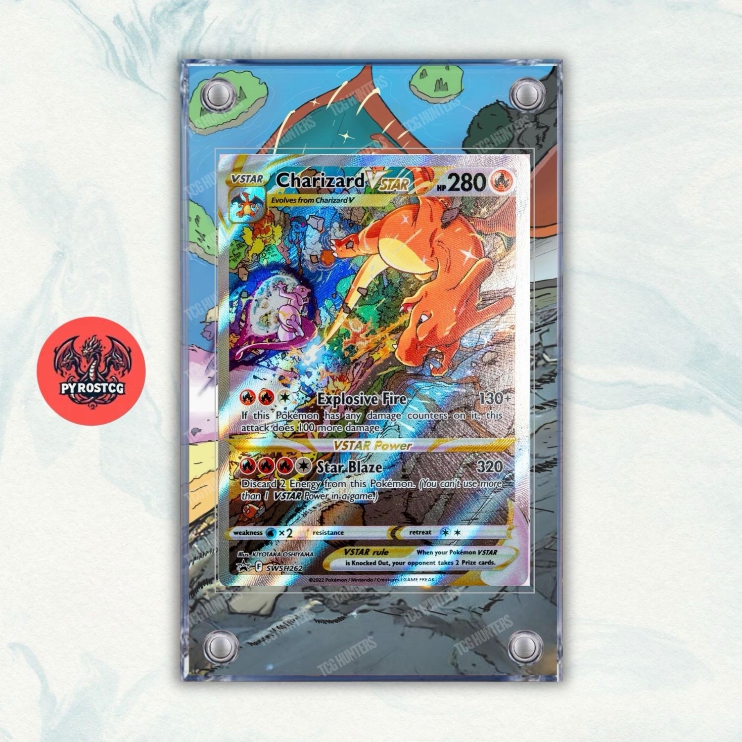 Pokémon Charizard SWSH 262 Custodia Magnetica Protettiva Grafica Personalizzata0